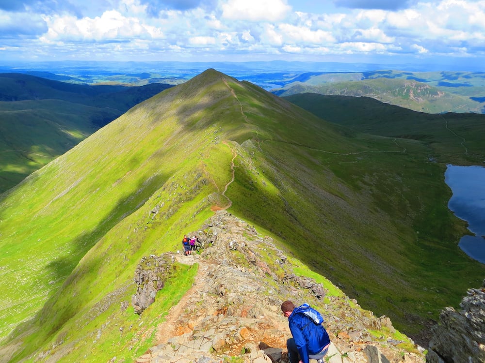 Coming down from the top of Helvellyn via Swirral Edge, a Grade 1 Scramble.