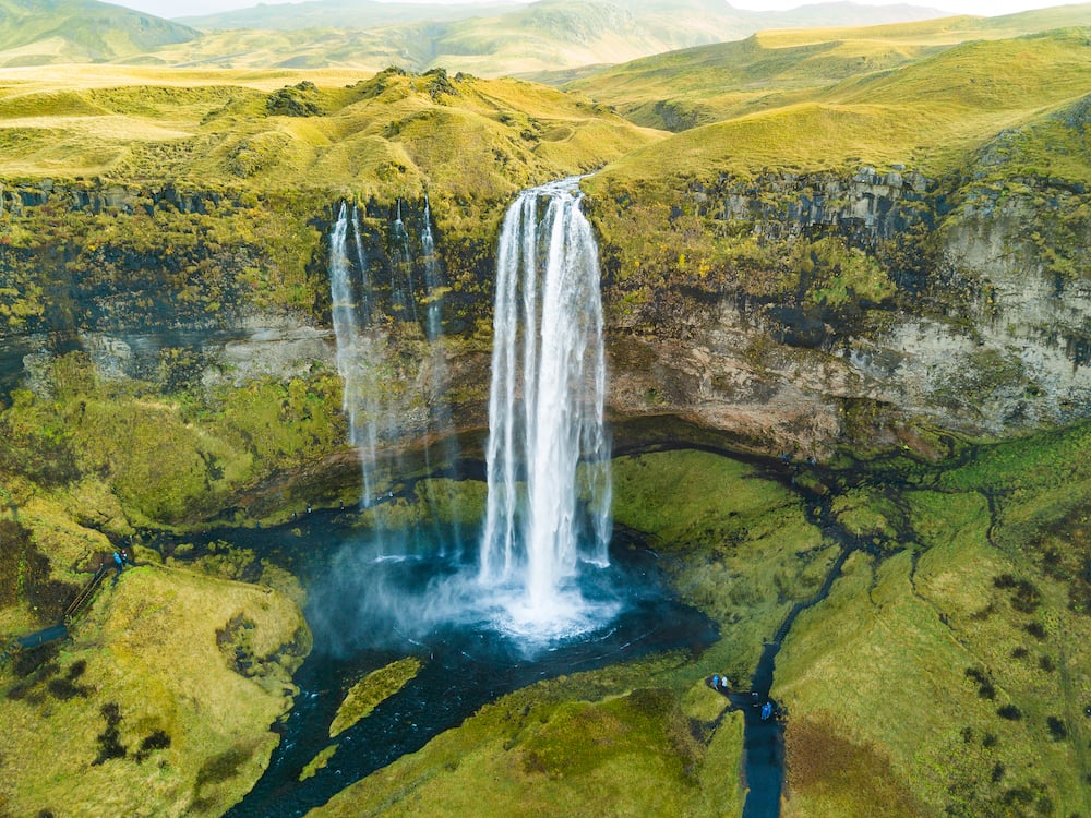 A waterfall in Iceland.