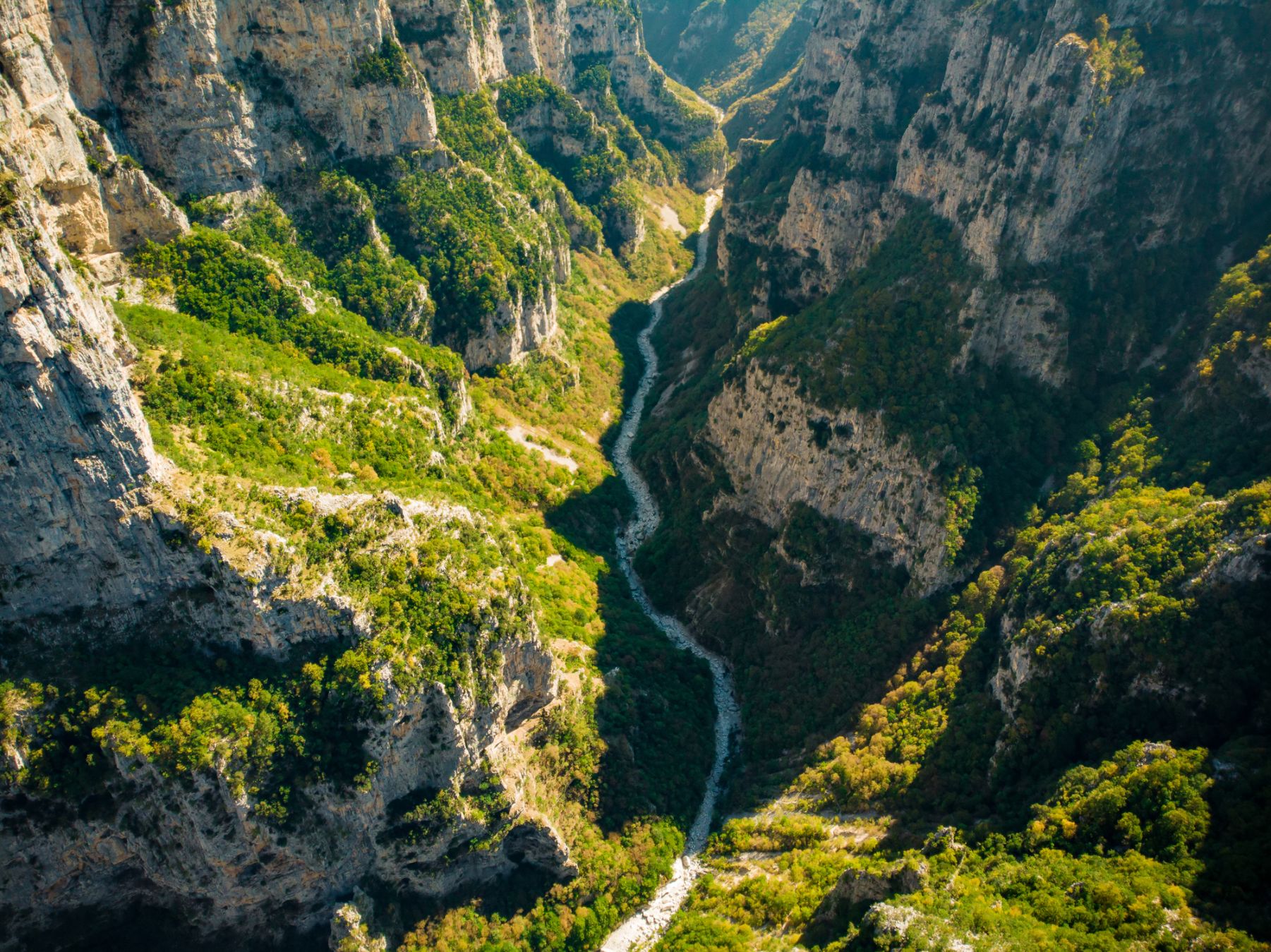 Vikos Gorge in the Pindus Mountains of northern Greece. It’s one of the deepest gorges in the world