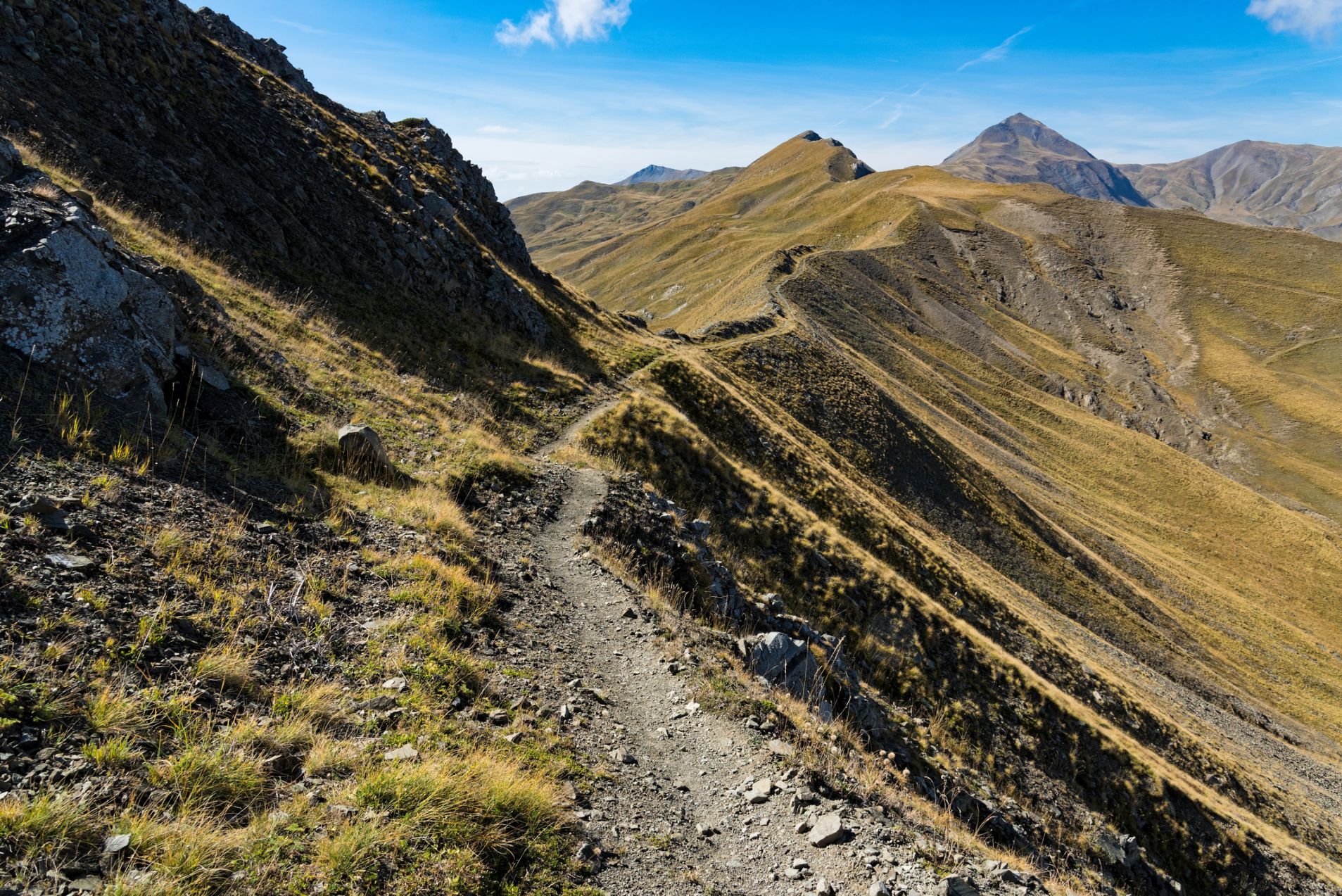 A mountain view from a trail on Mount Gramos in northern Greece