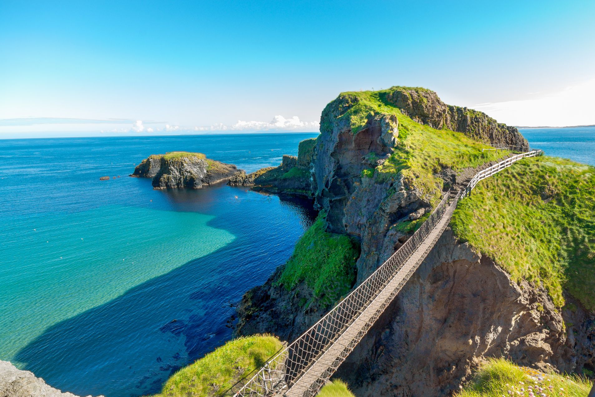 The Carrick-a-Rede rope bridge is not a river, but it is very pretty