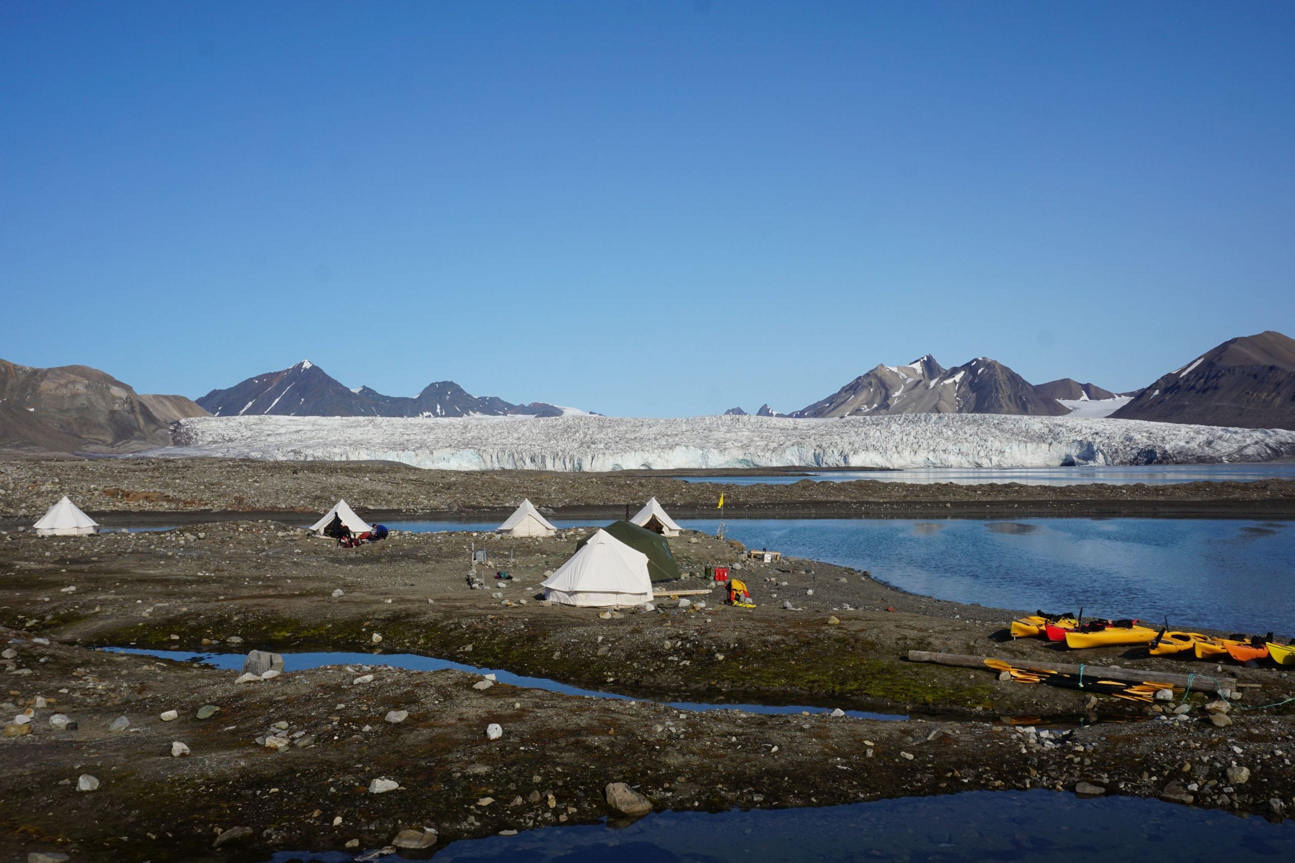 The wilderness camp on our seven-night adventure in Svalbard.