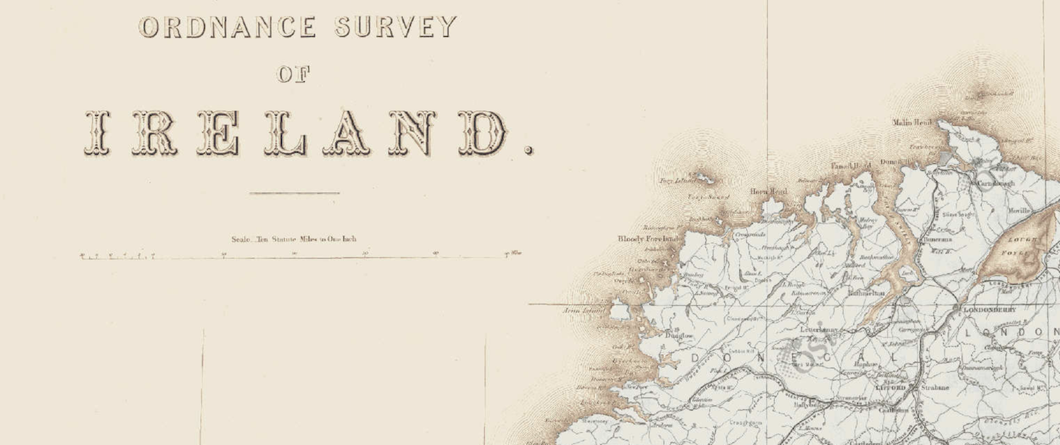 A screenshot of the first Ordnance Survey map of Ireland.