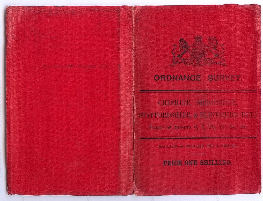 The cover of an old ordnance survey map.