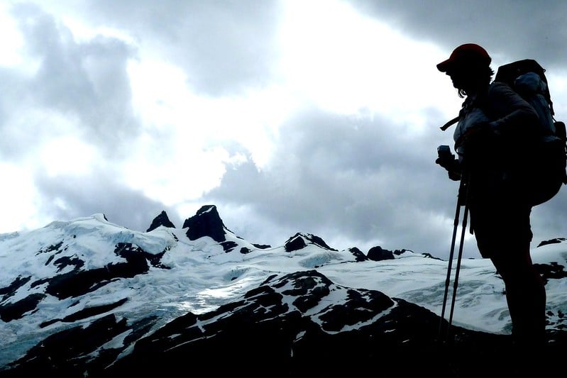 Laura Moss walking across Patagonia in 2012.