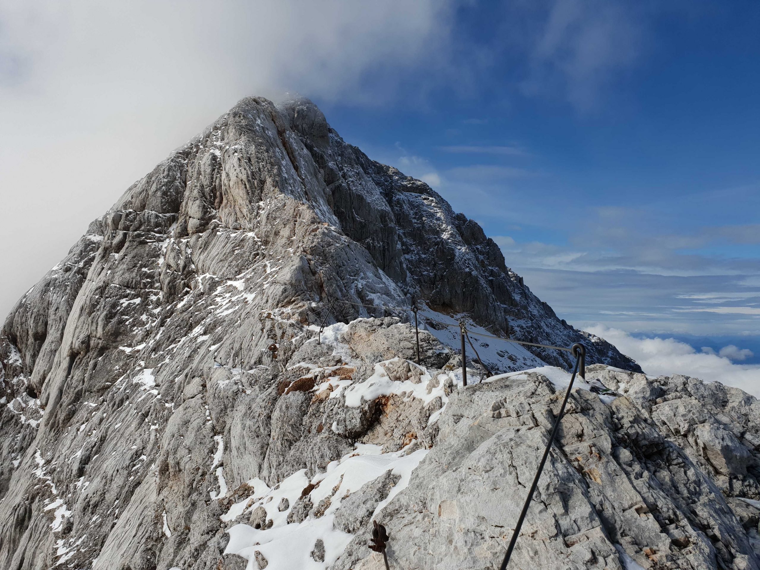 On the via ferrata ridge to Triglav