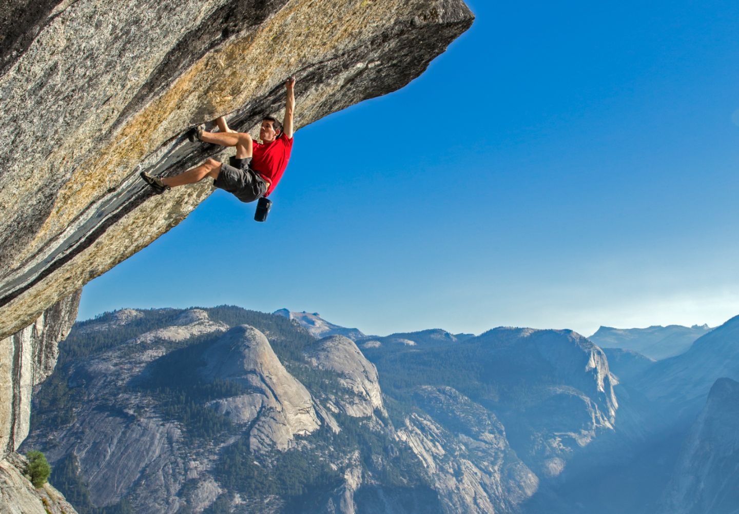 Alex Honnold free-climbing at Yosemite National Park