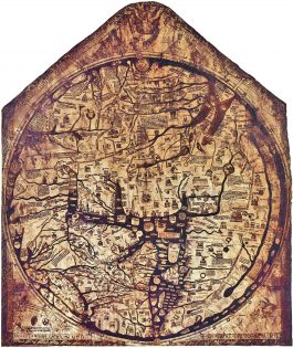 The Hereford Mappa Mundi (a medieval map of the world), which dates back to the 1290s.