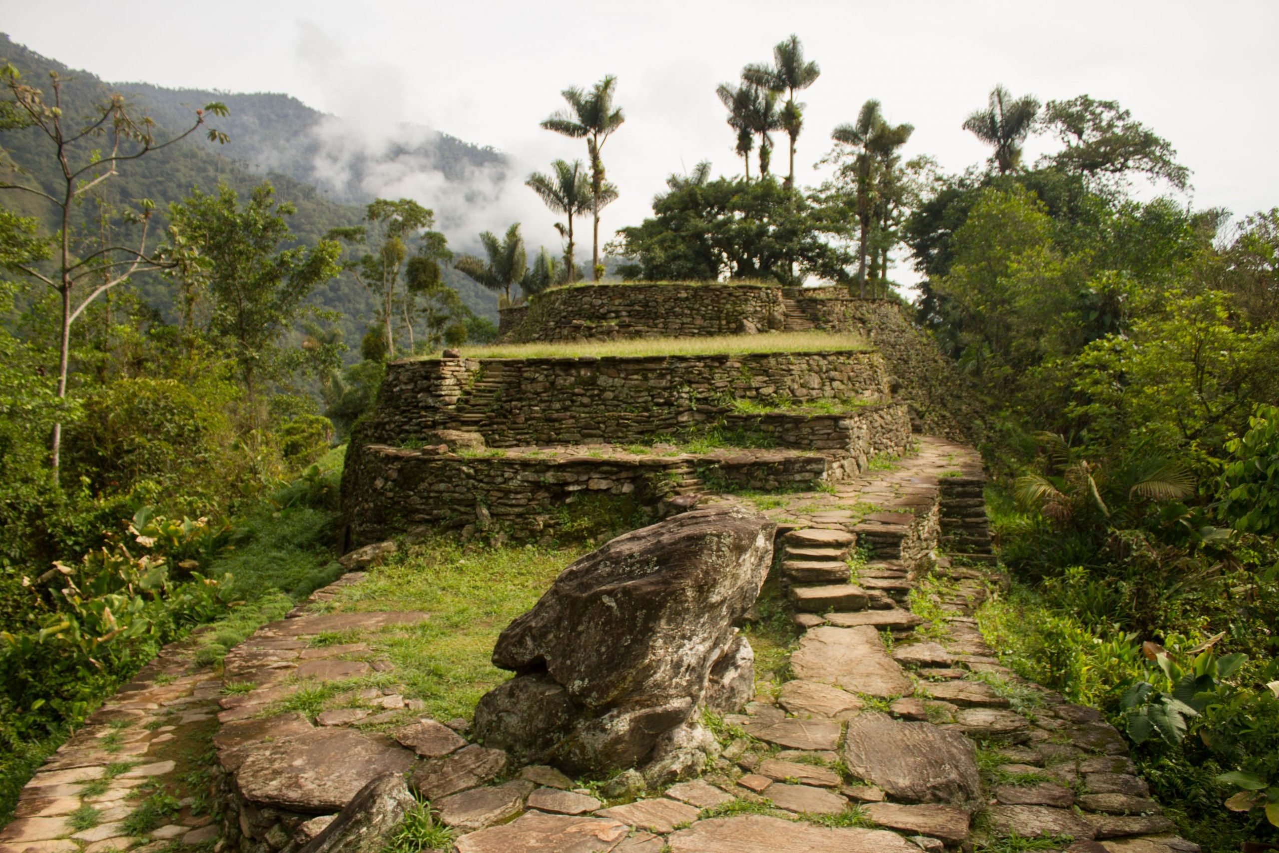 Ciudad Perdida, a prehispanic ruined city in Colombia.