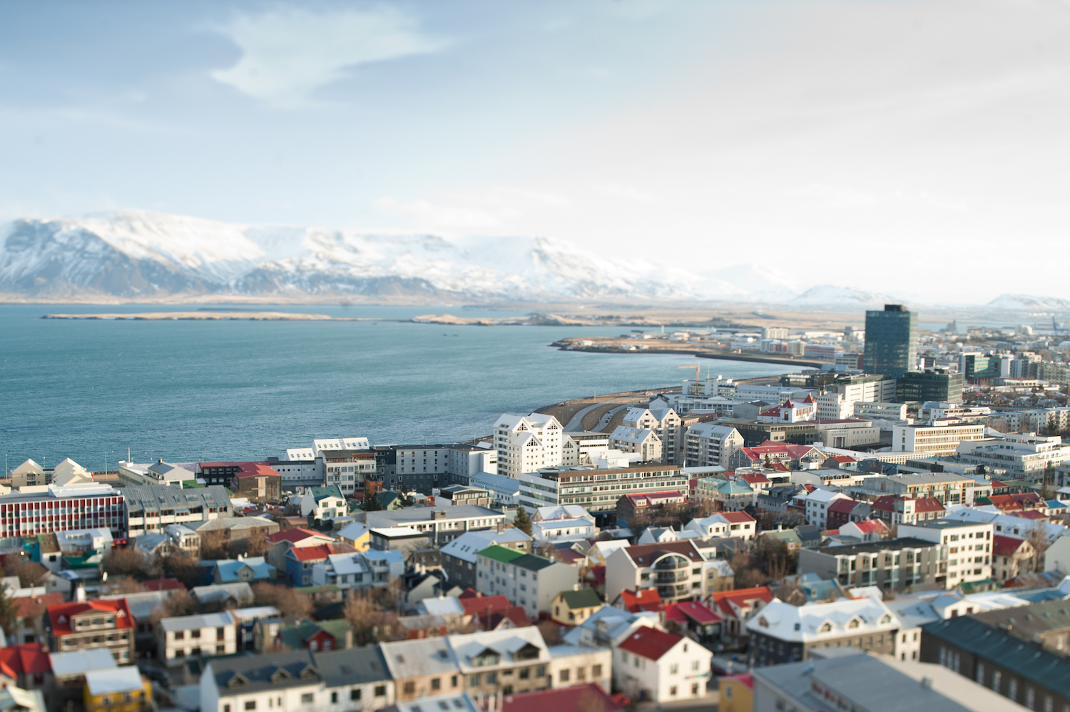 Reykjavik with Mount Esja behind