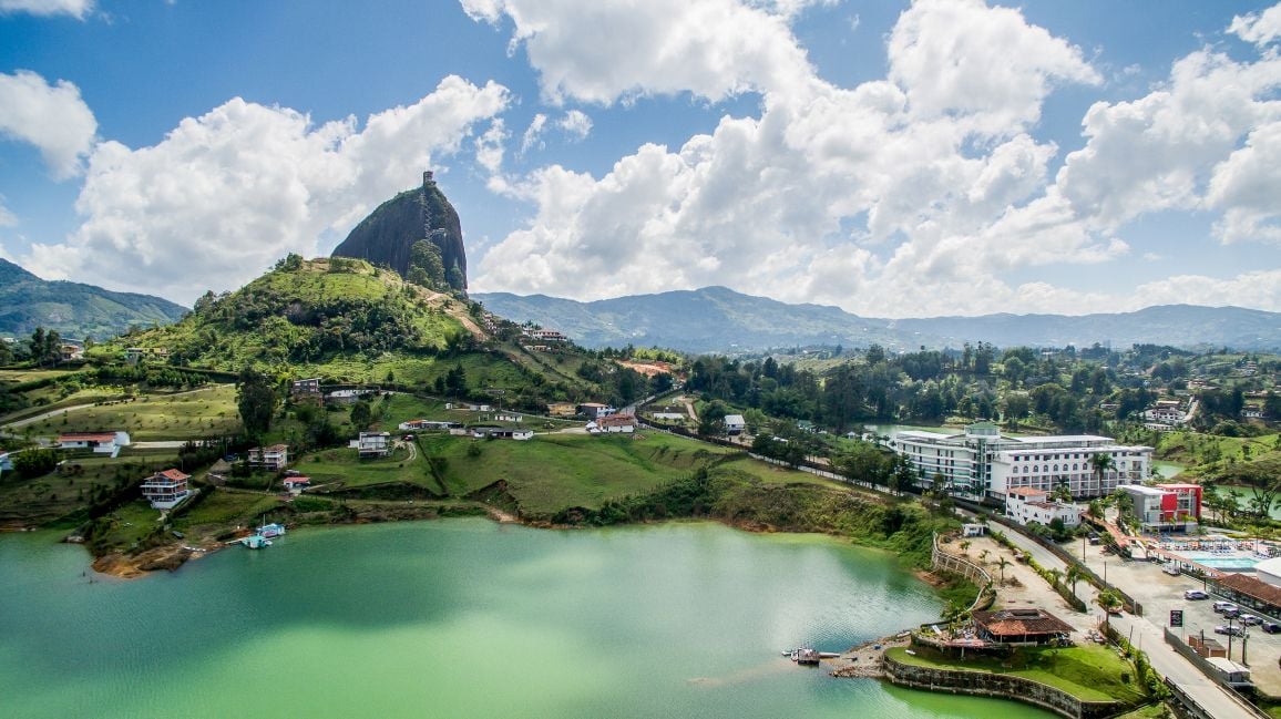 The Stone of El Peñon, in the town of Guatape, Colombia.