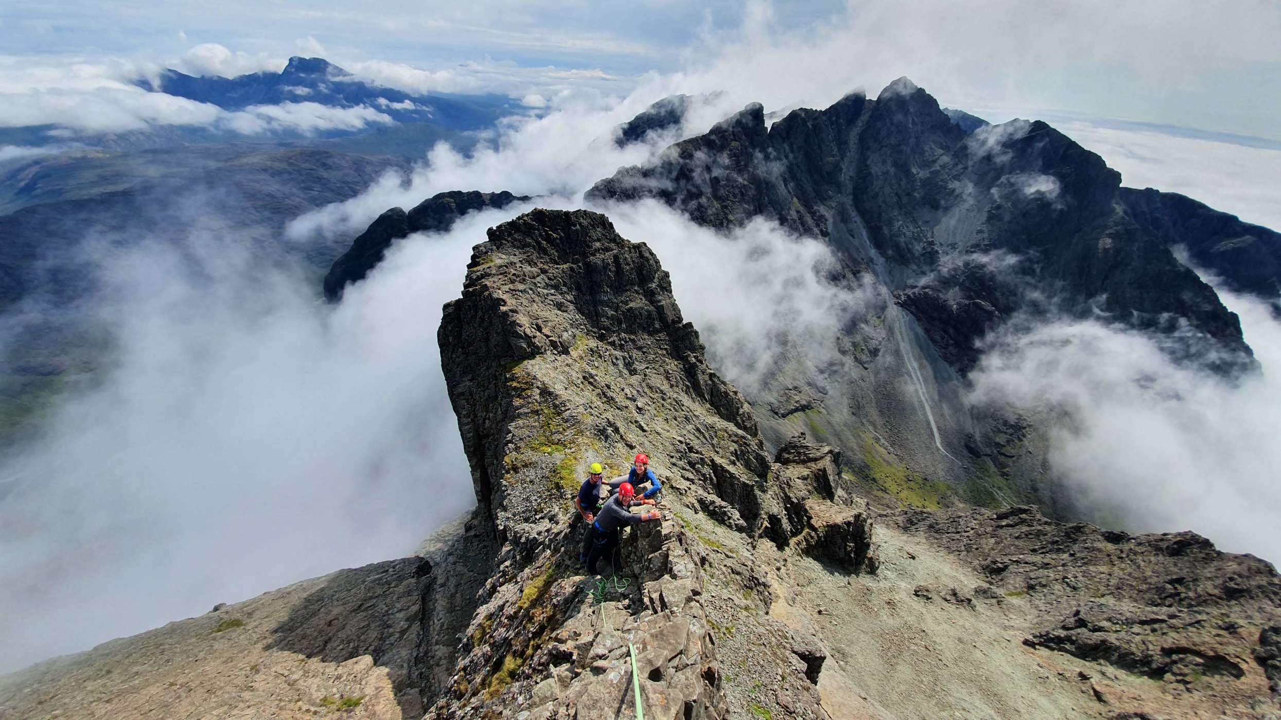 Climbers on the Cuillin Ridge on the Isle of Skye