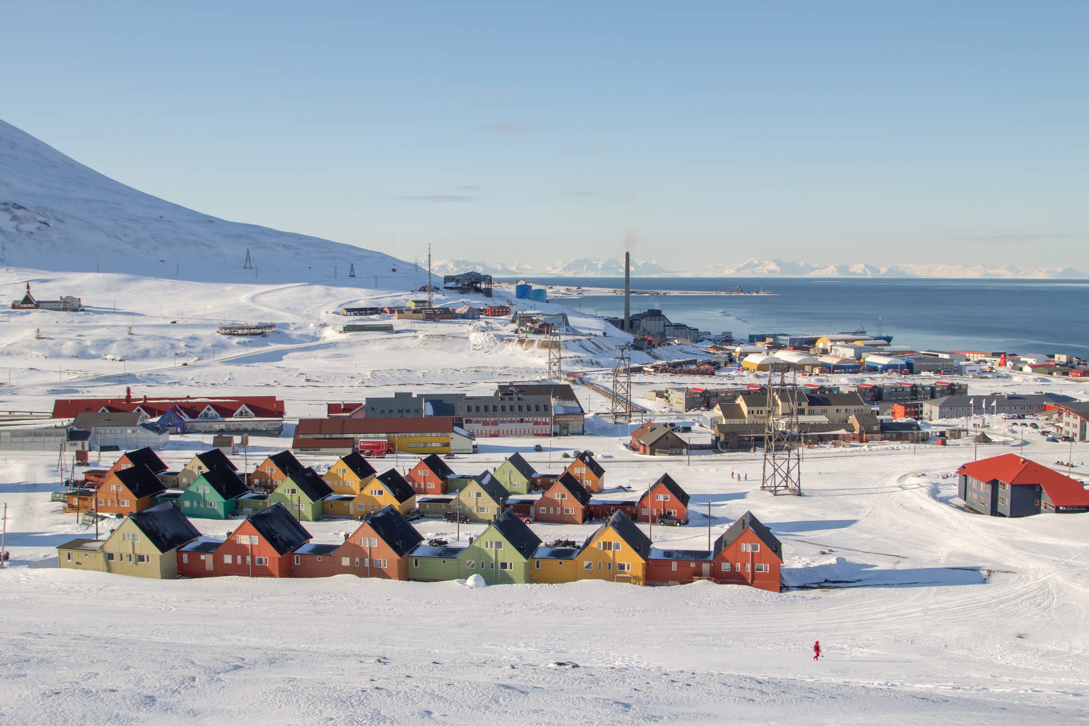 The town of Longyearbyen, the largest community on Svalbard.