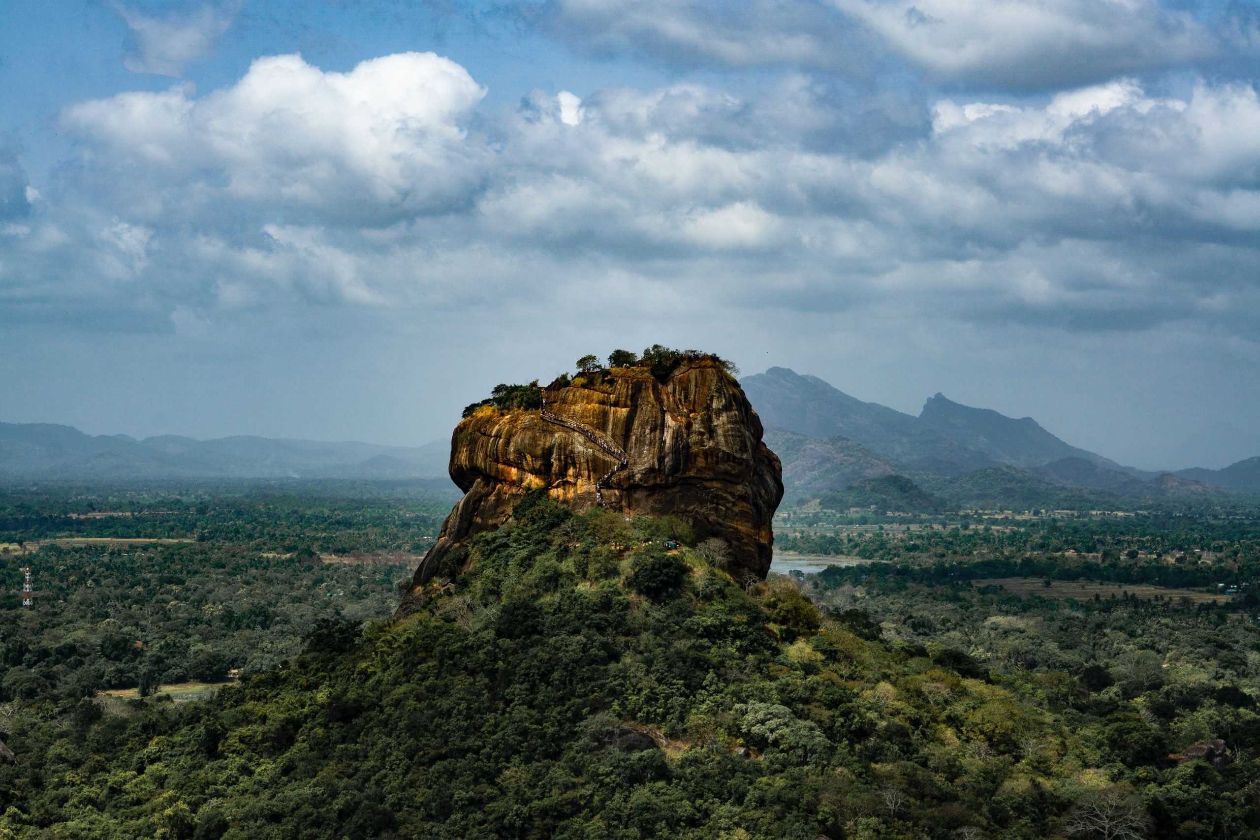 Sigiriya, an ancient rock in Sri Lanka which is also a fortress.