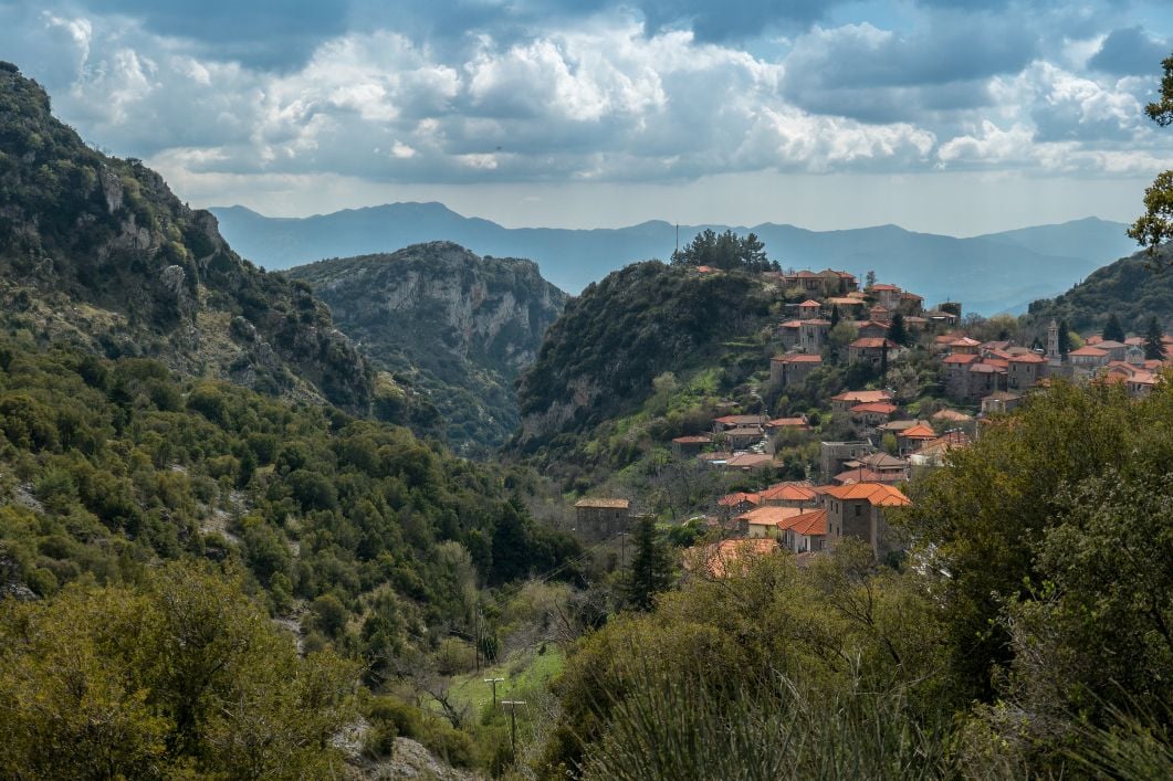 Stemnitsa is a majestically perched village on the edge of a gorge