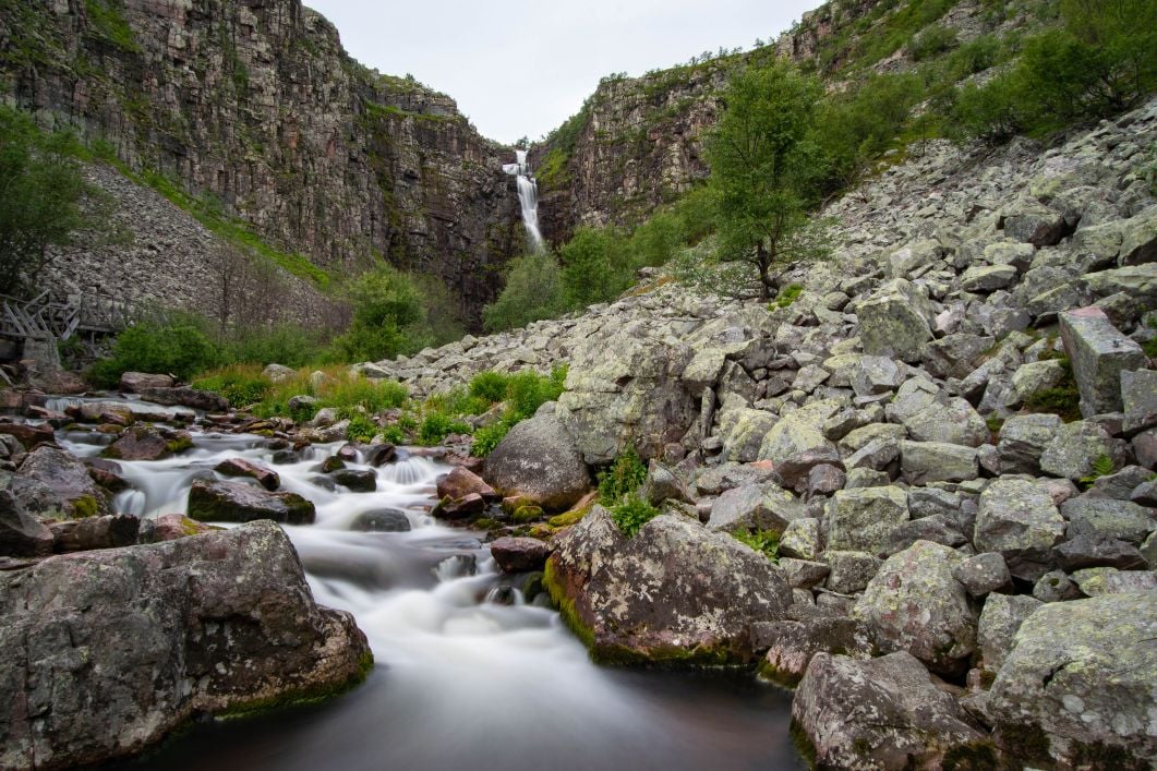 The Njupeskär waterfall, in the Fulufjället National Park