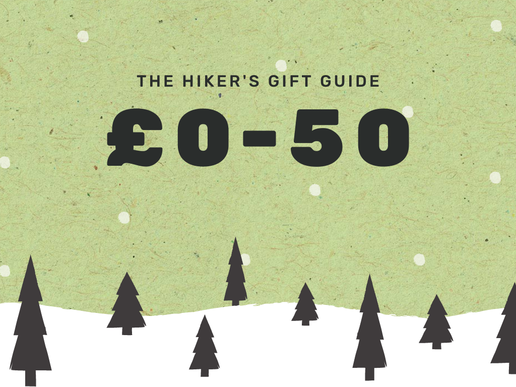 Illustration reading 'The Hiker's Gift Guide, £0-50