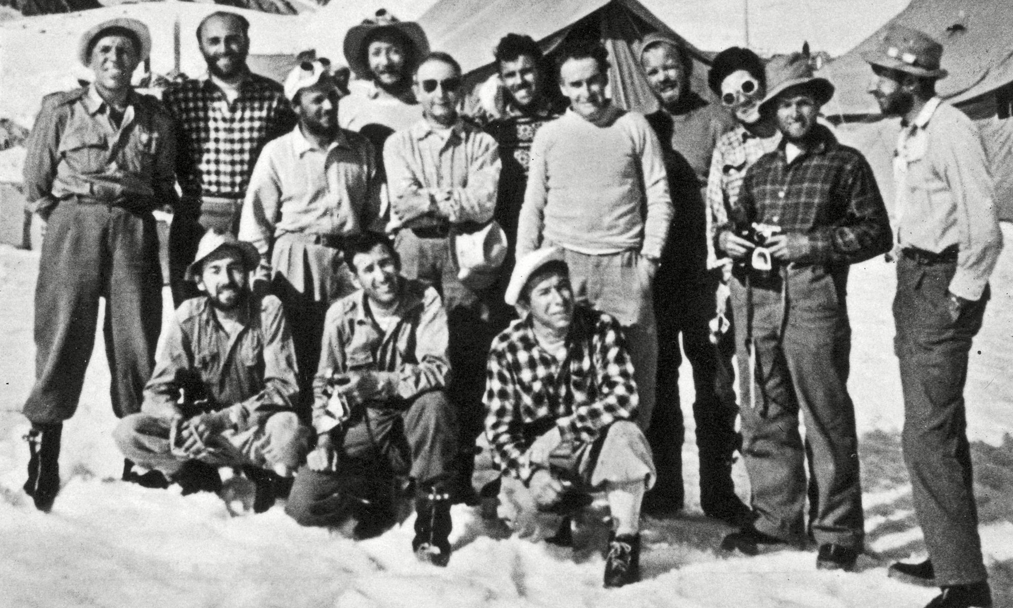 The Italian Expedition team at K2 Base Camp in 1954