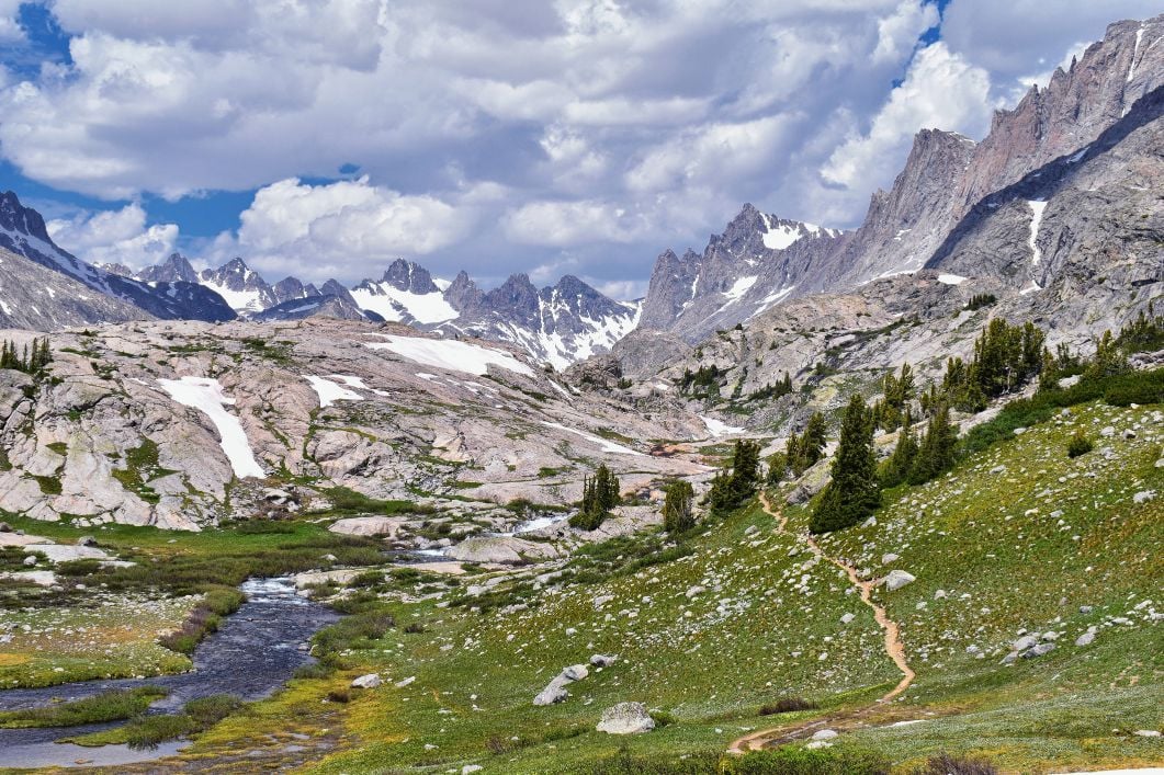 Jean Lake in the Titcomb Basin in the Rocky Mountains