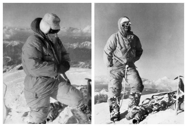 Compagnoni and Lacedelli on the summit of K2