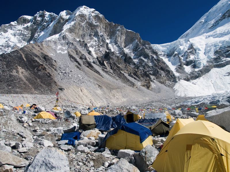 Everest Base Camp, at an altitude of 5,364 metres. Photo: Getty