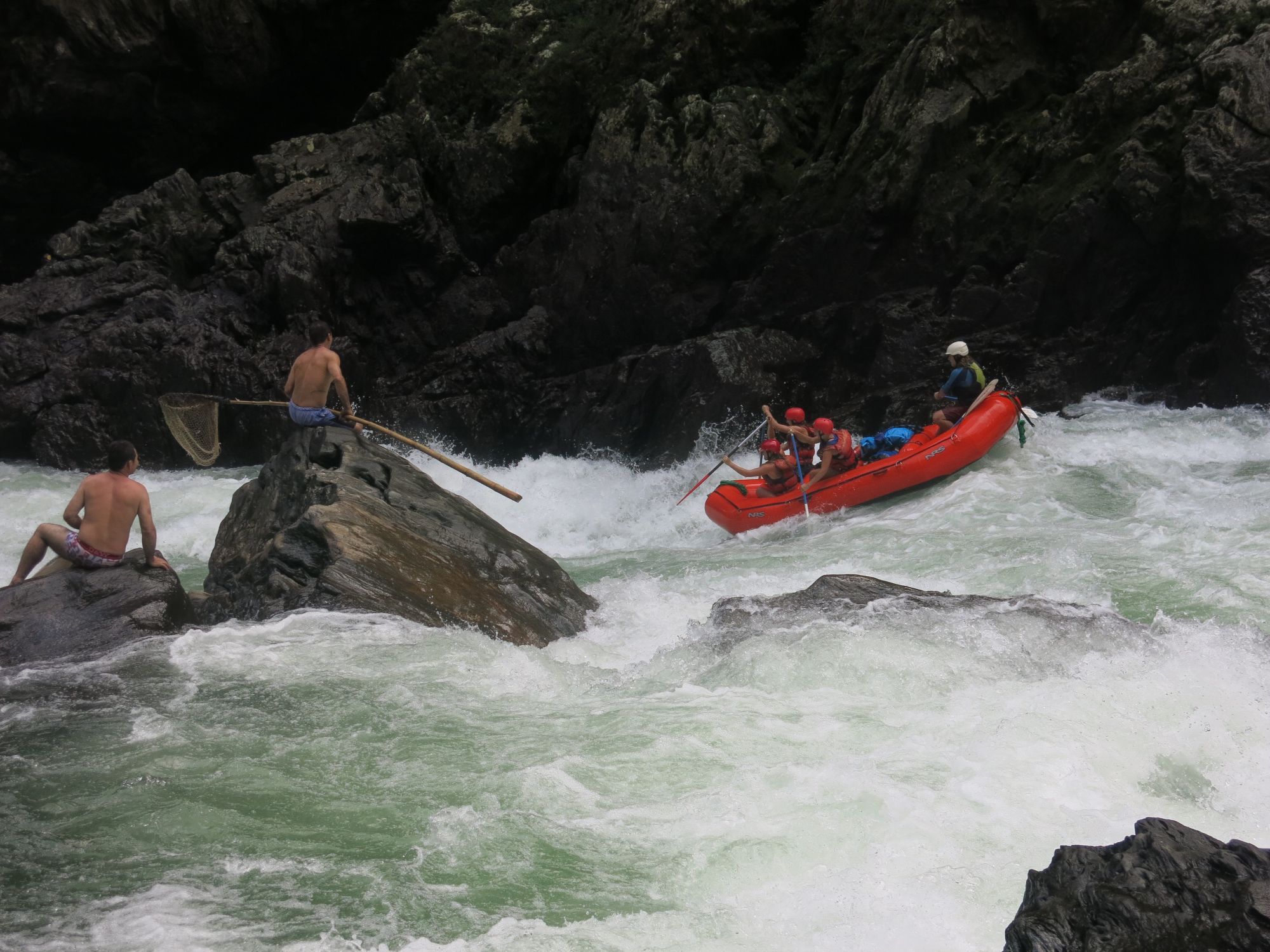 A rafting group on the little-known Samana River, in Colombia