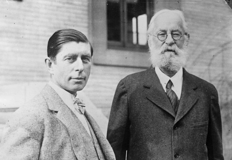Knud Rasmussen, left, with the explorer Adolphus Greely, right