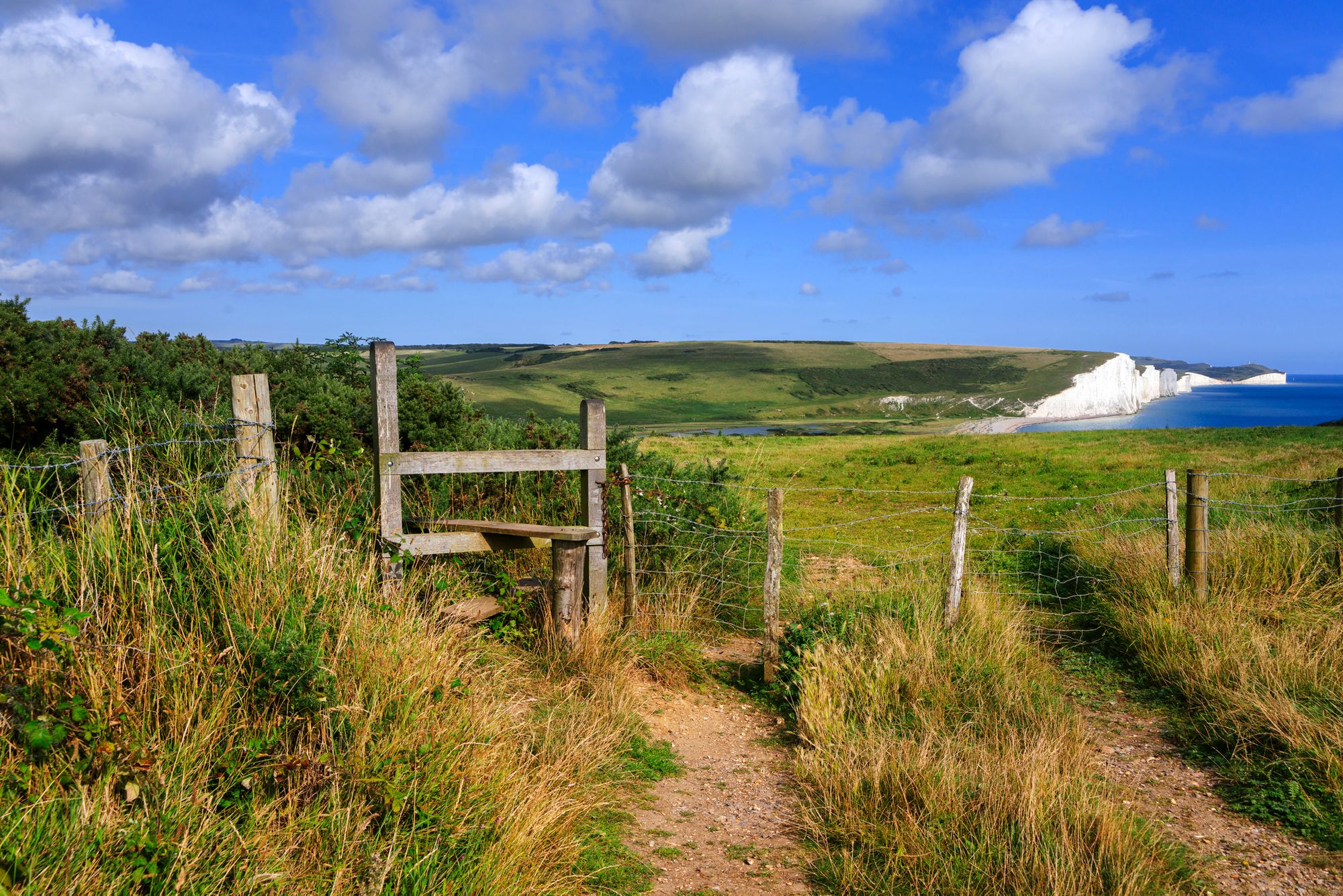 The South Downs Way, just coming into Cuckmere Haven. This is one of the best hikes in the UK.