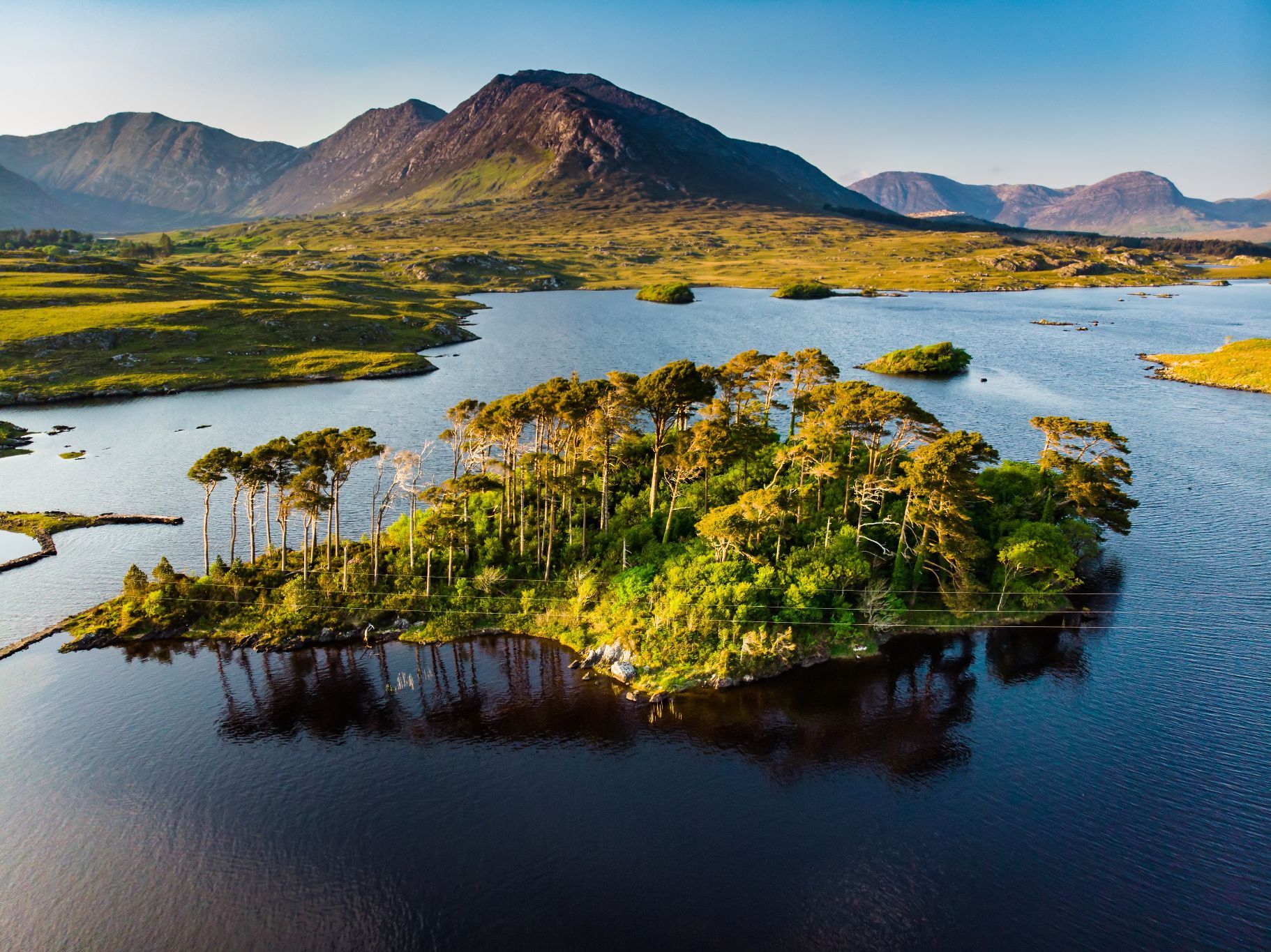 Twelve Pines Island, looking onto the Twelve Bens of Connemara, County Galway, Ireland