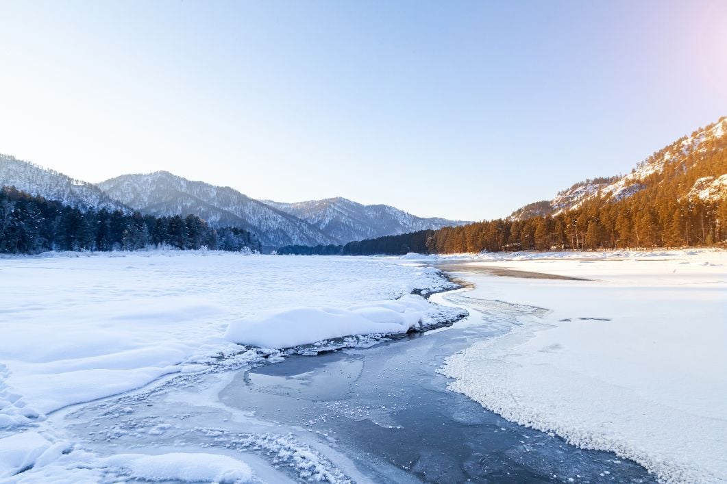 The Russian permafrost in Siberia.