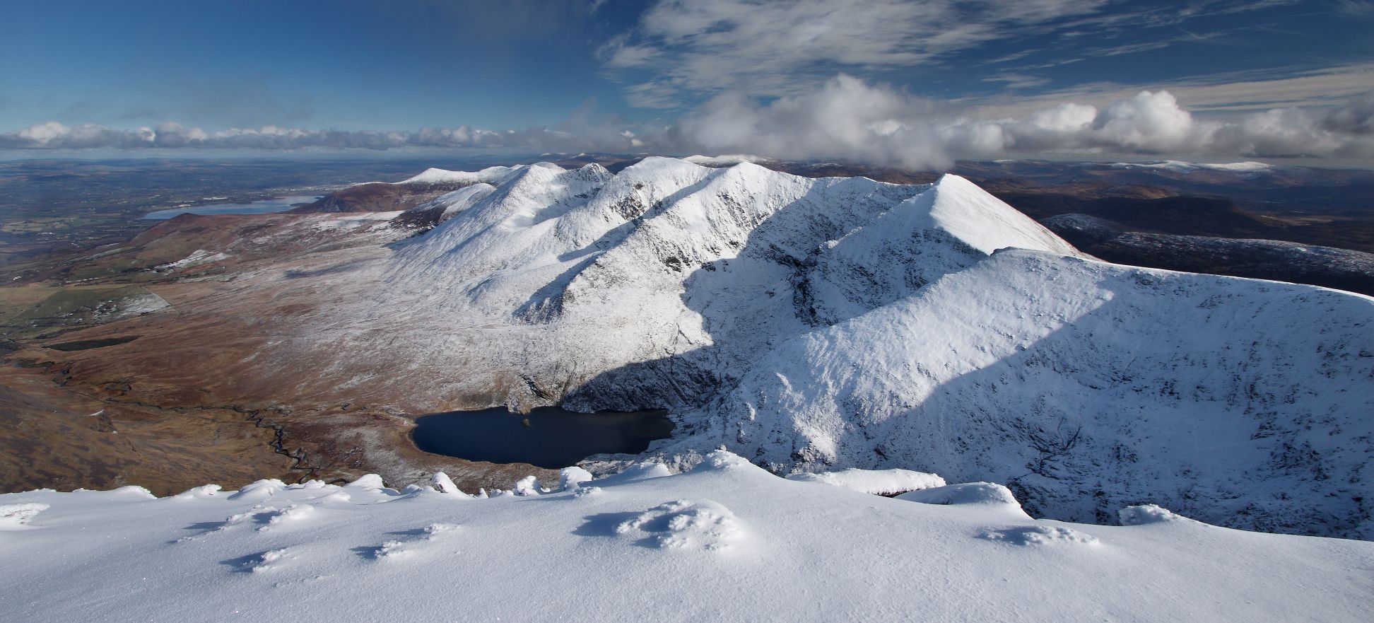 the summit of Carrauntoohil, in winter