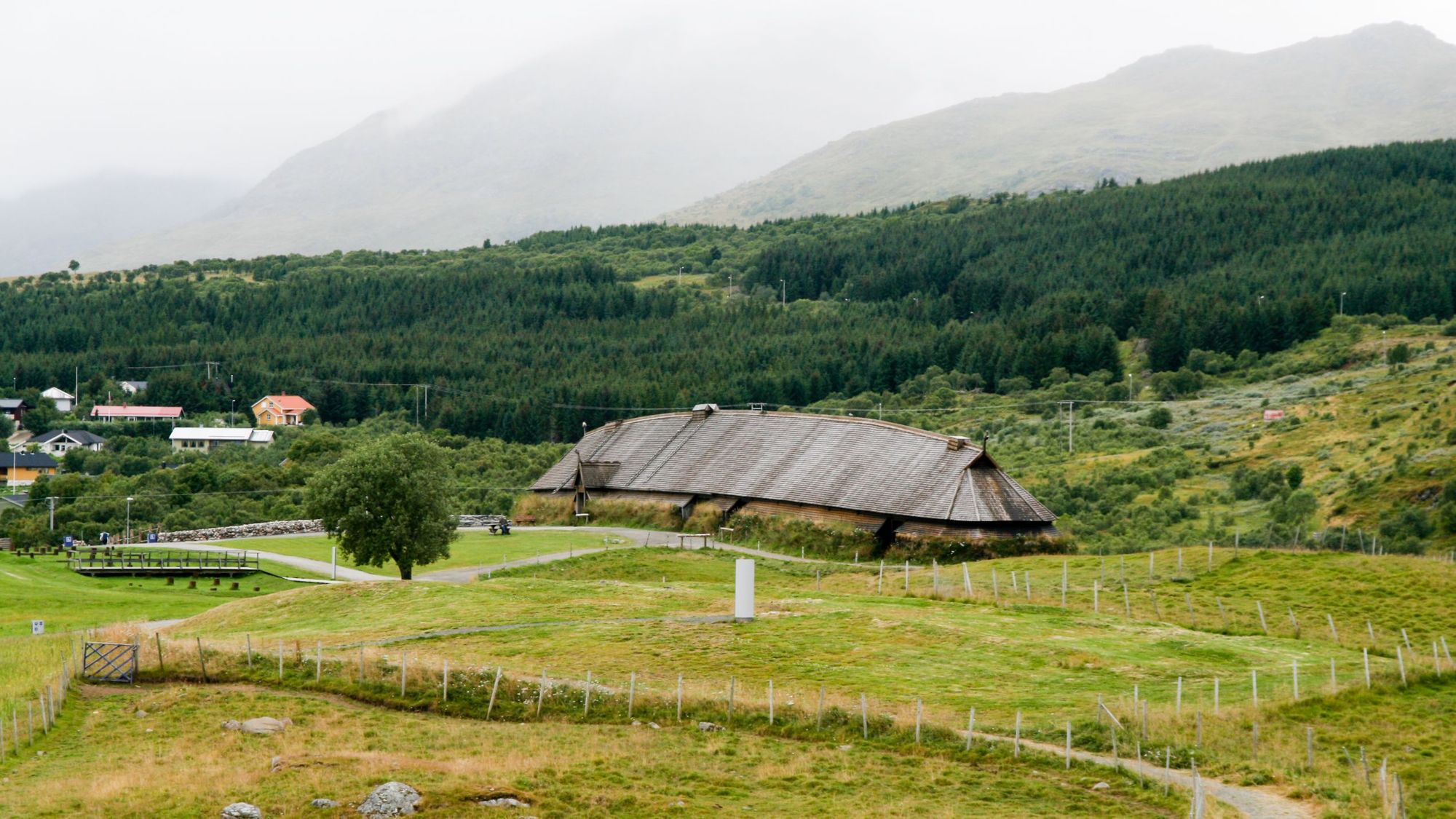 The Lofotr Viking Museum, inside the 83-metre Viking longhouse in Borg