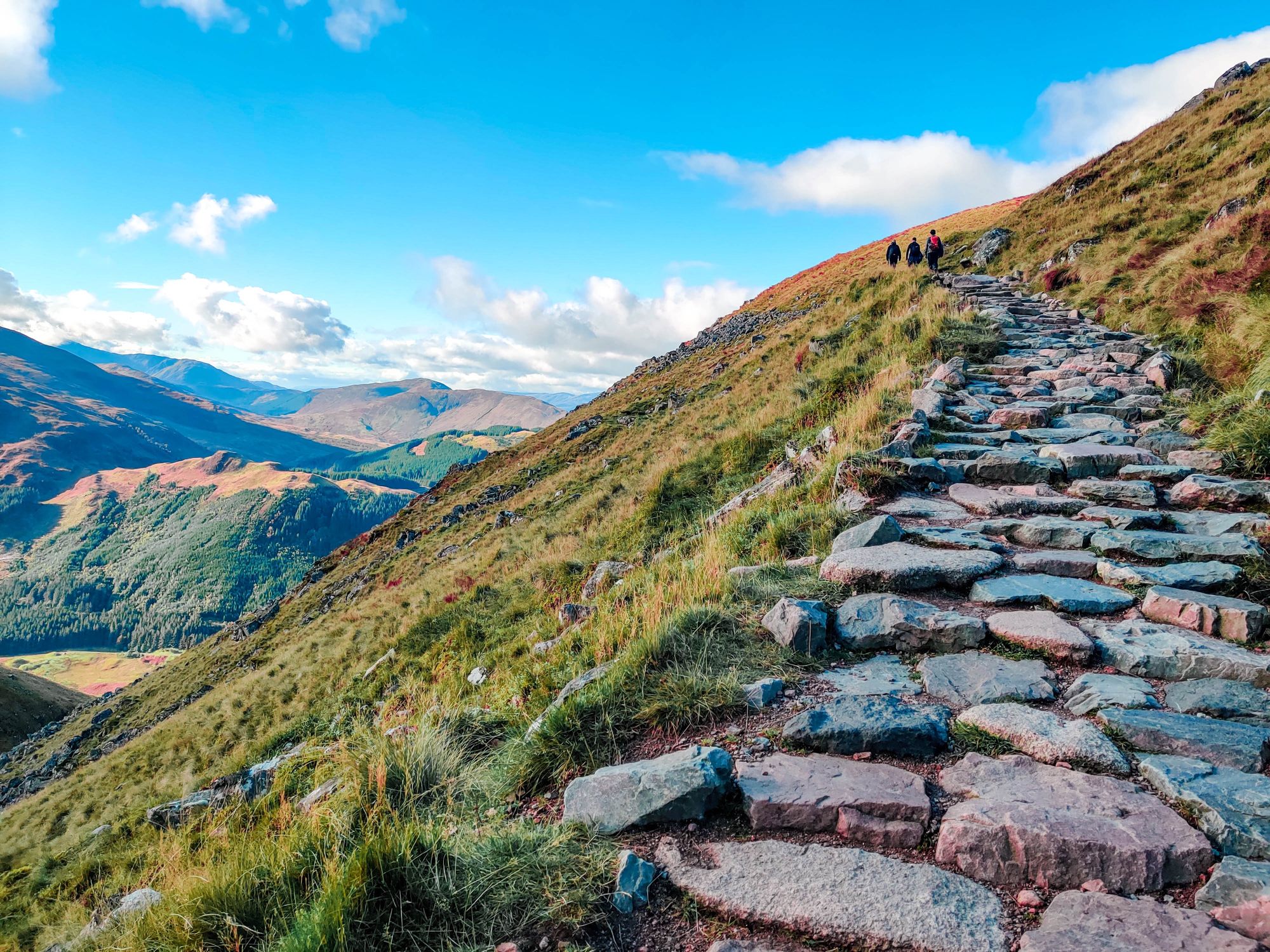 A pathway up Ben Nevis, the highest mountain in Scotland