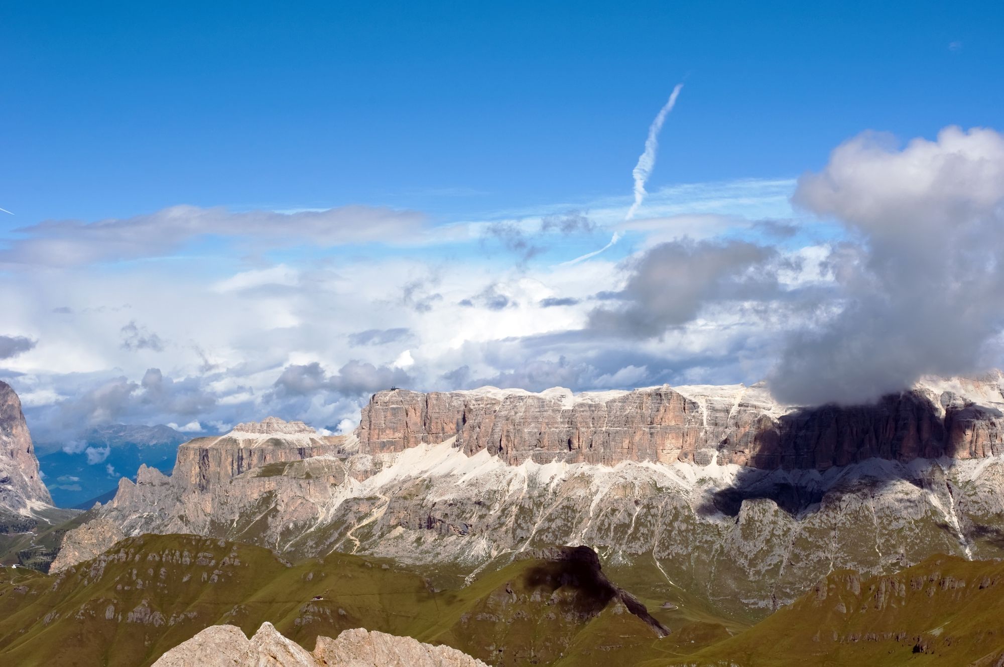 The view from Monte Marmolada, a mountain in the Dolomites.