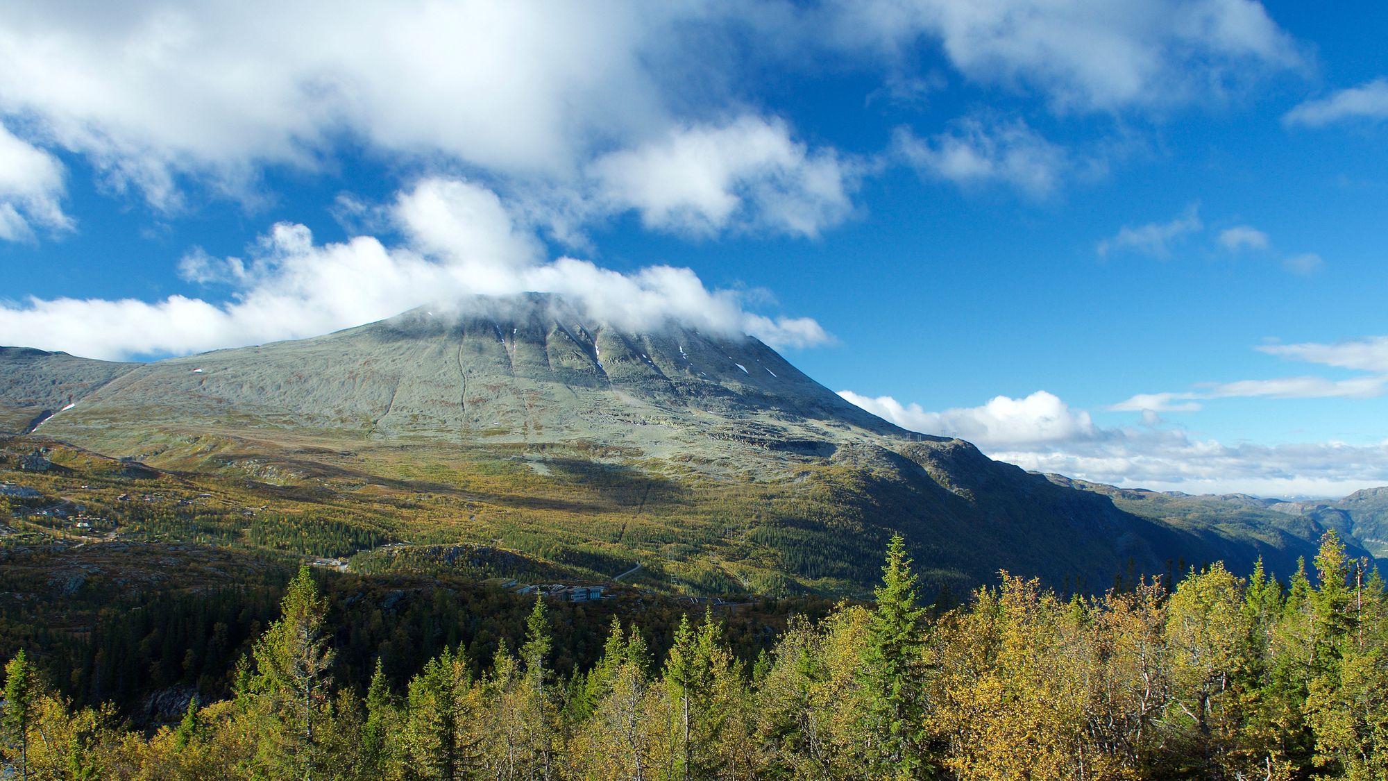 The summit of Gaustatoppen, the highest mountain in southern Norway.