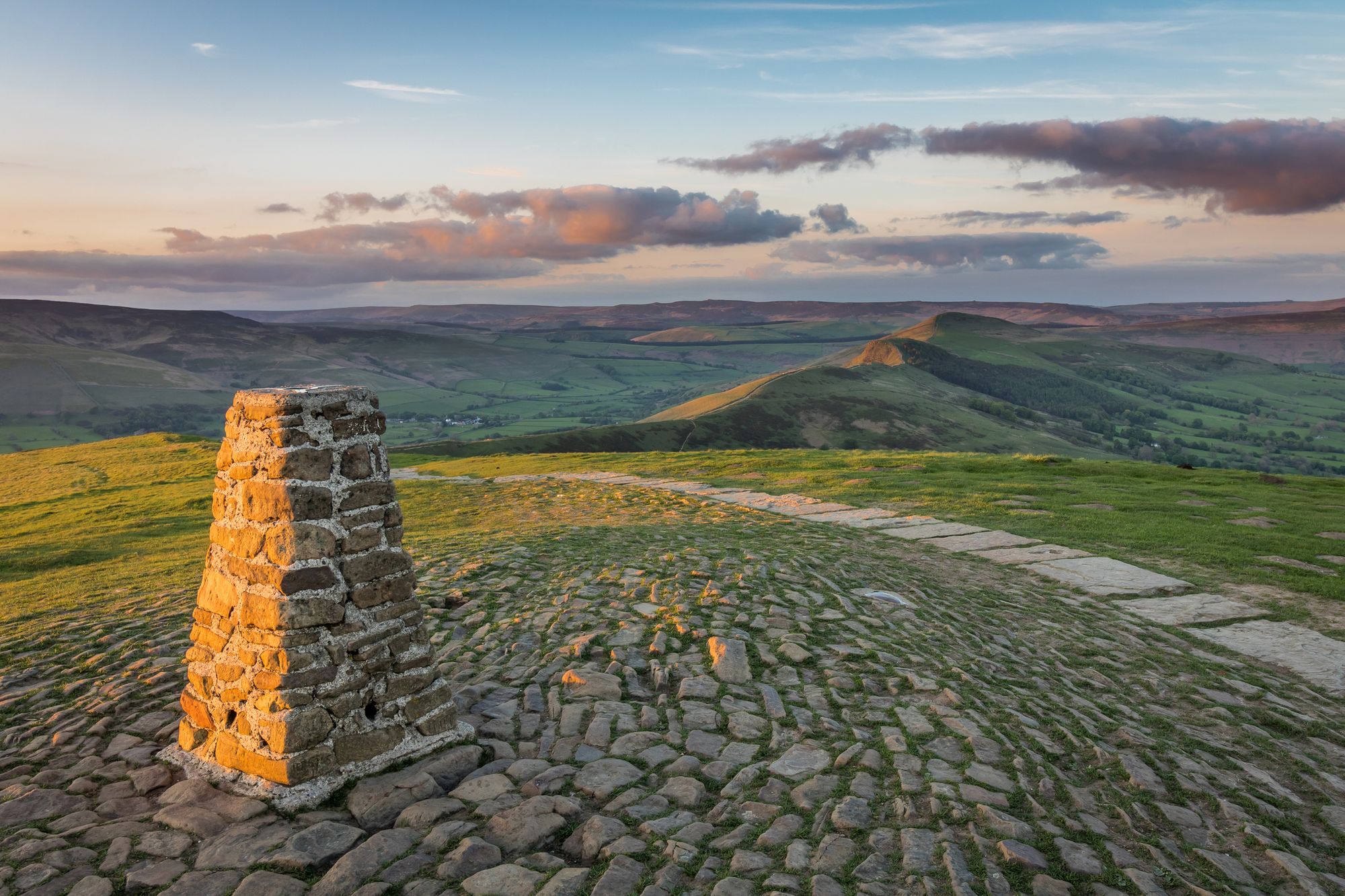 Evening light over Great Ridge, Mam Tor in the Peak District