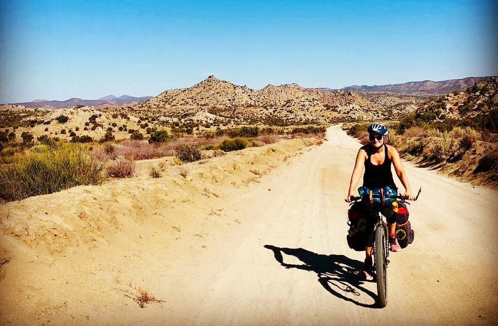 Sarah Williams cycling the Baja Divide