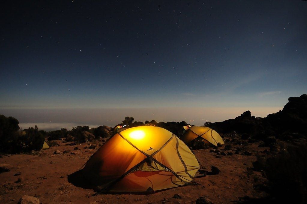 A tent on Mount Kilimanjaro's Northern Circuit.