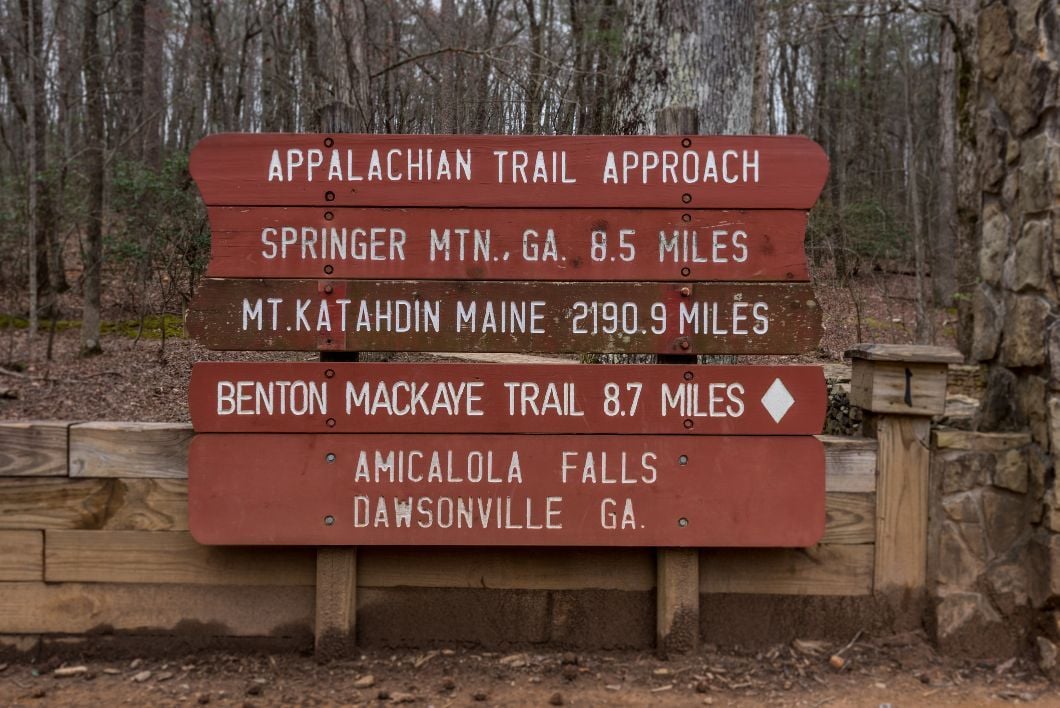 The Appalachian trail is usually hikes north from Georgia, starting on Springer Mountain in Georgia. Photo: Getty