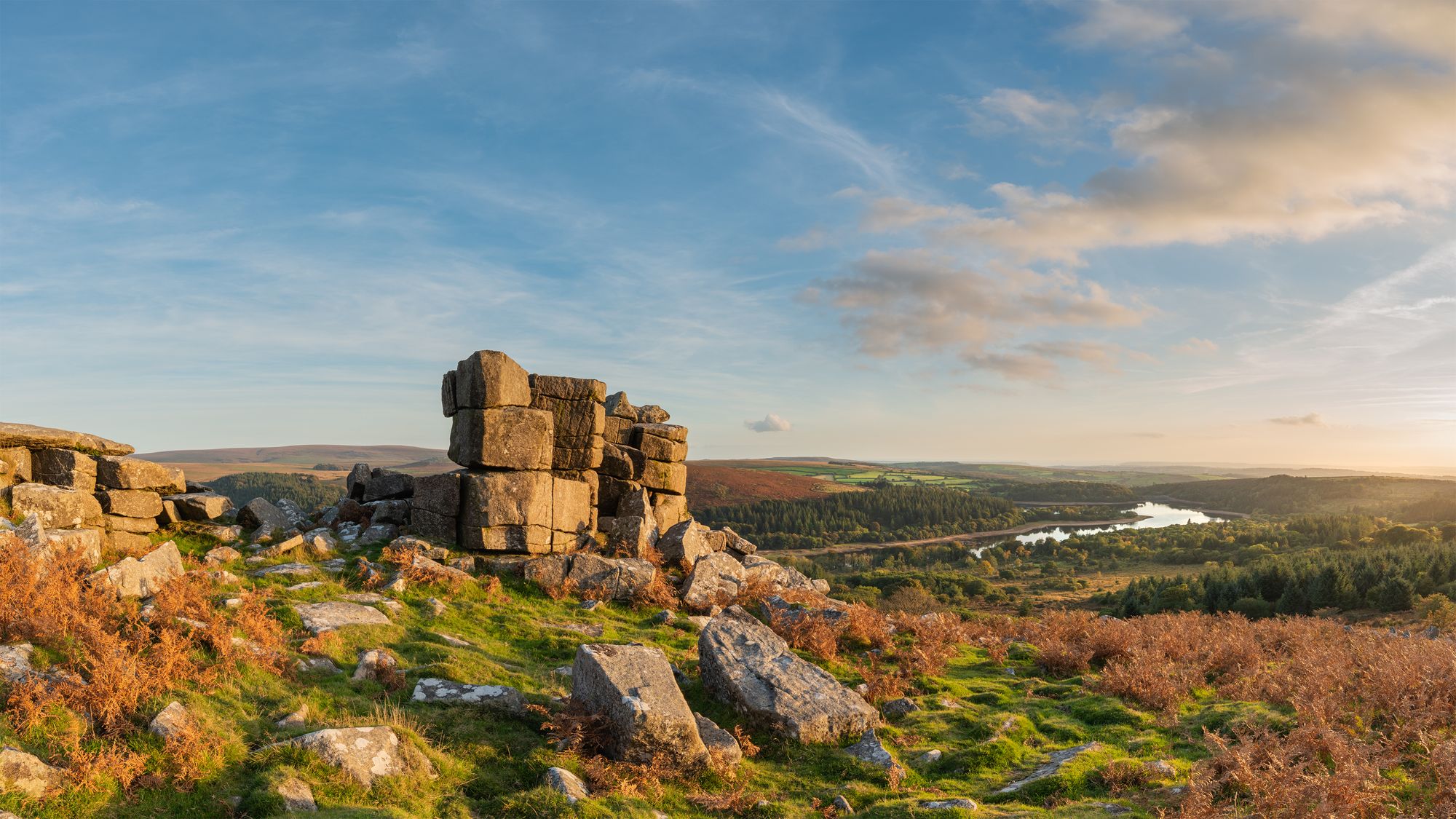 Looking down over Burrator Reservoir from Leather Tor