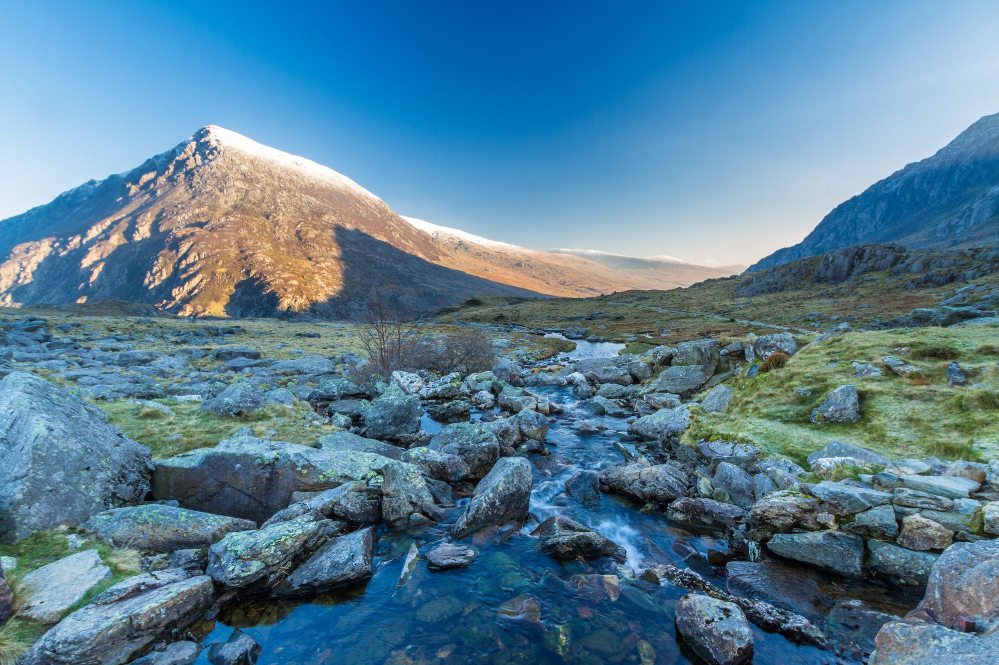 ooking back towards Carnedd Llewelyn from Cwm Idwal in Wales