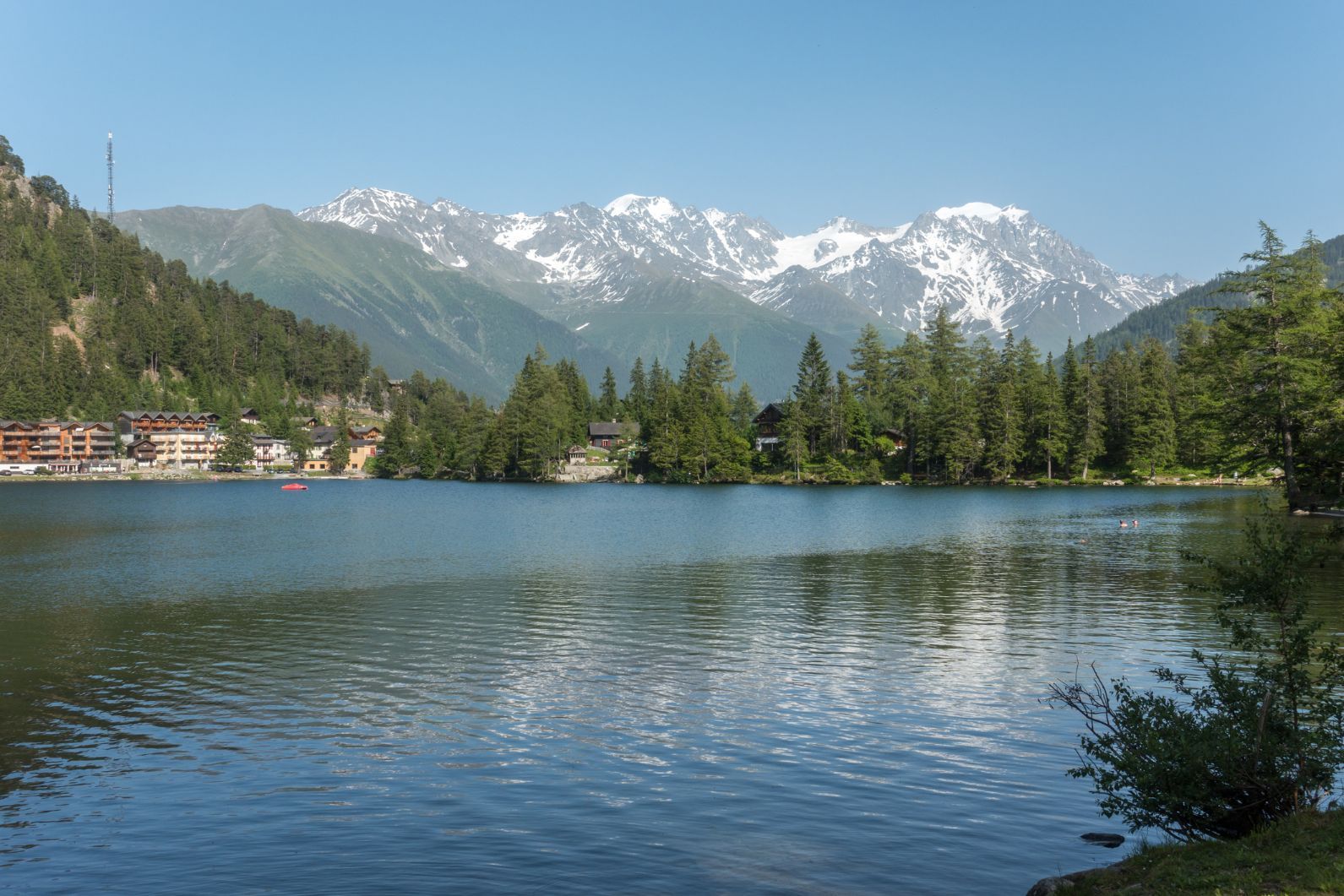 The Lac de Champex on the Tour de Mont-Blanc trail, Orsieres, Switzerland
