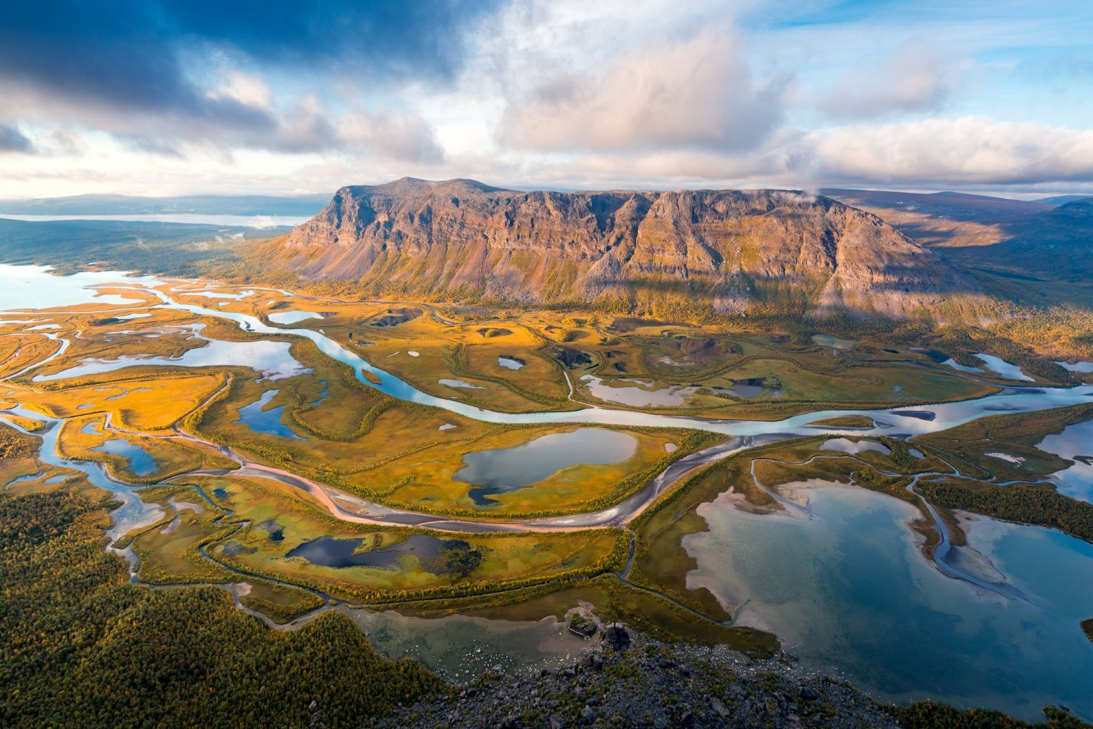 The remote Rapa river valley, viewed from the top of Skierfe in Sarek national park in Swedish Lapland. Photo: Getty