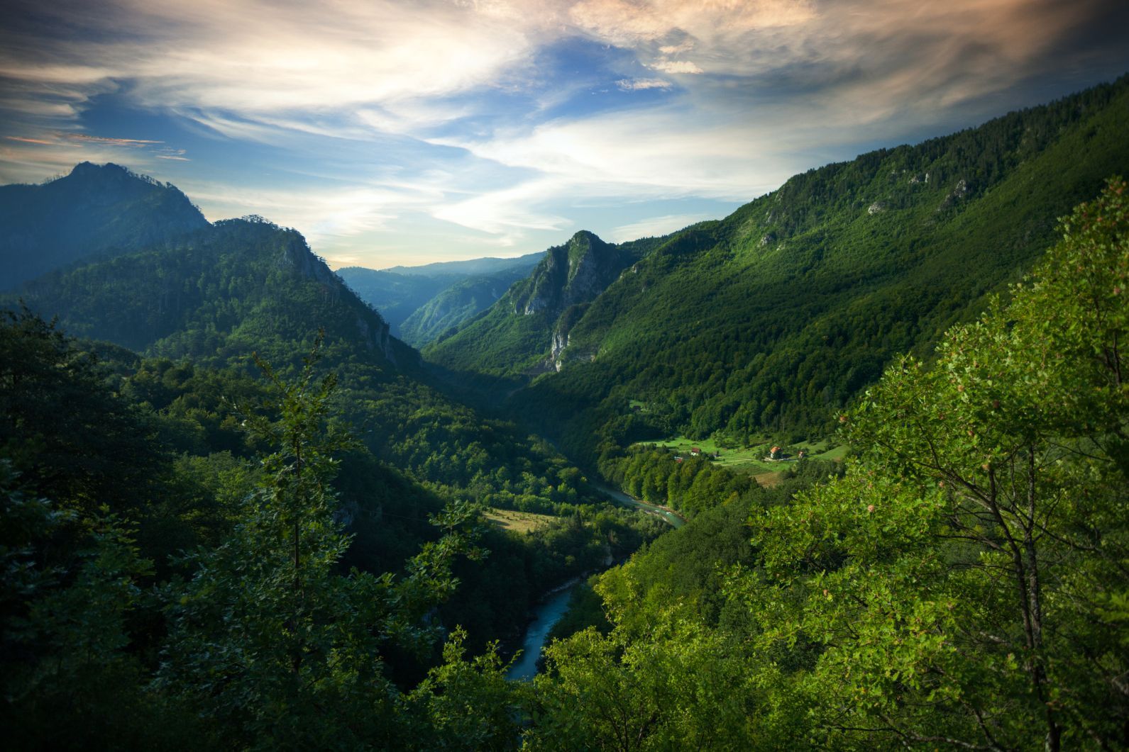 Sunset over Tara river canyon, the biggest canyon in Europe, found in the Durmitor national park, Montenegro. Photo: Getty