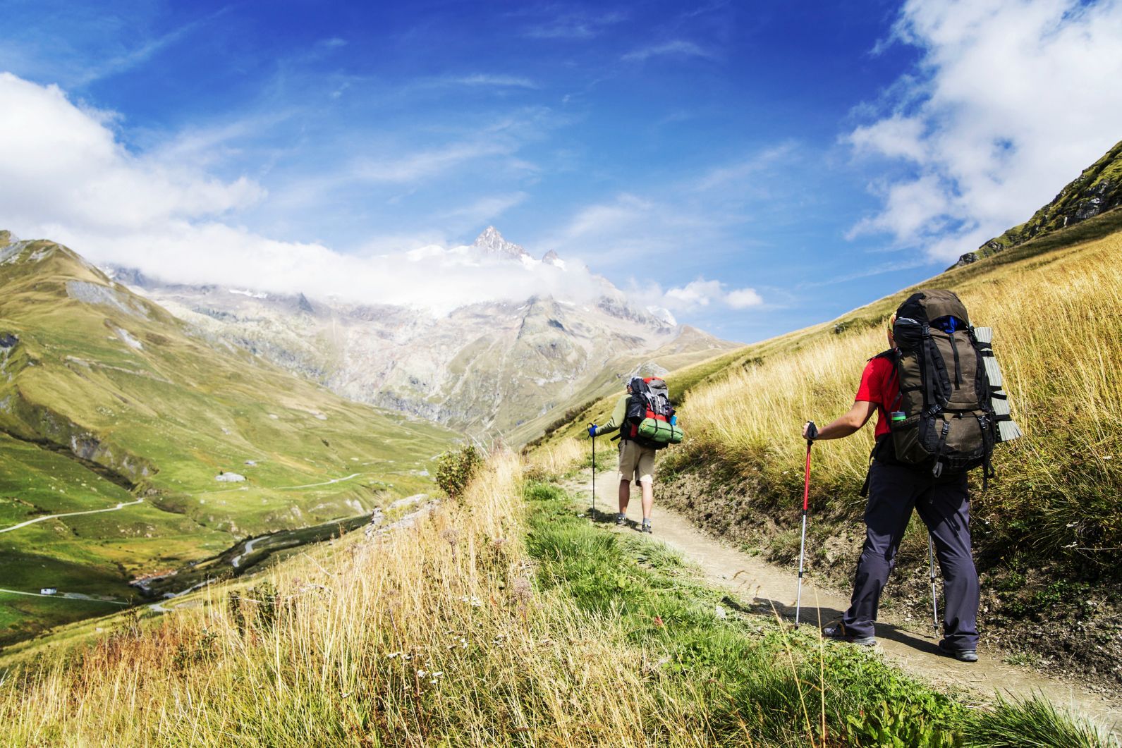 Hikers on the Tour du Mont Blanc. 