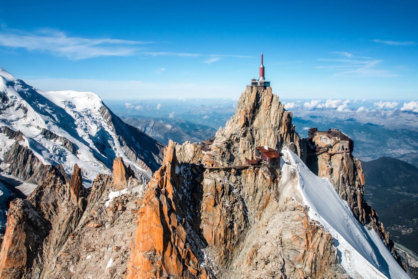 The Aiguille du Midi from Mont Blanc massif