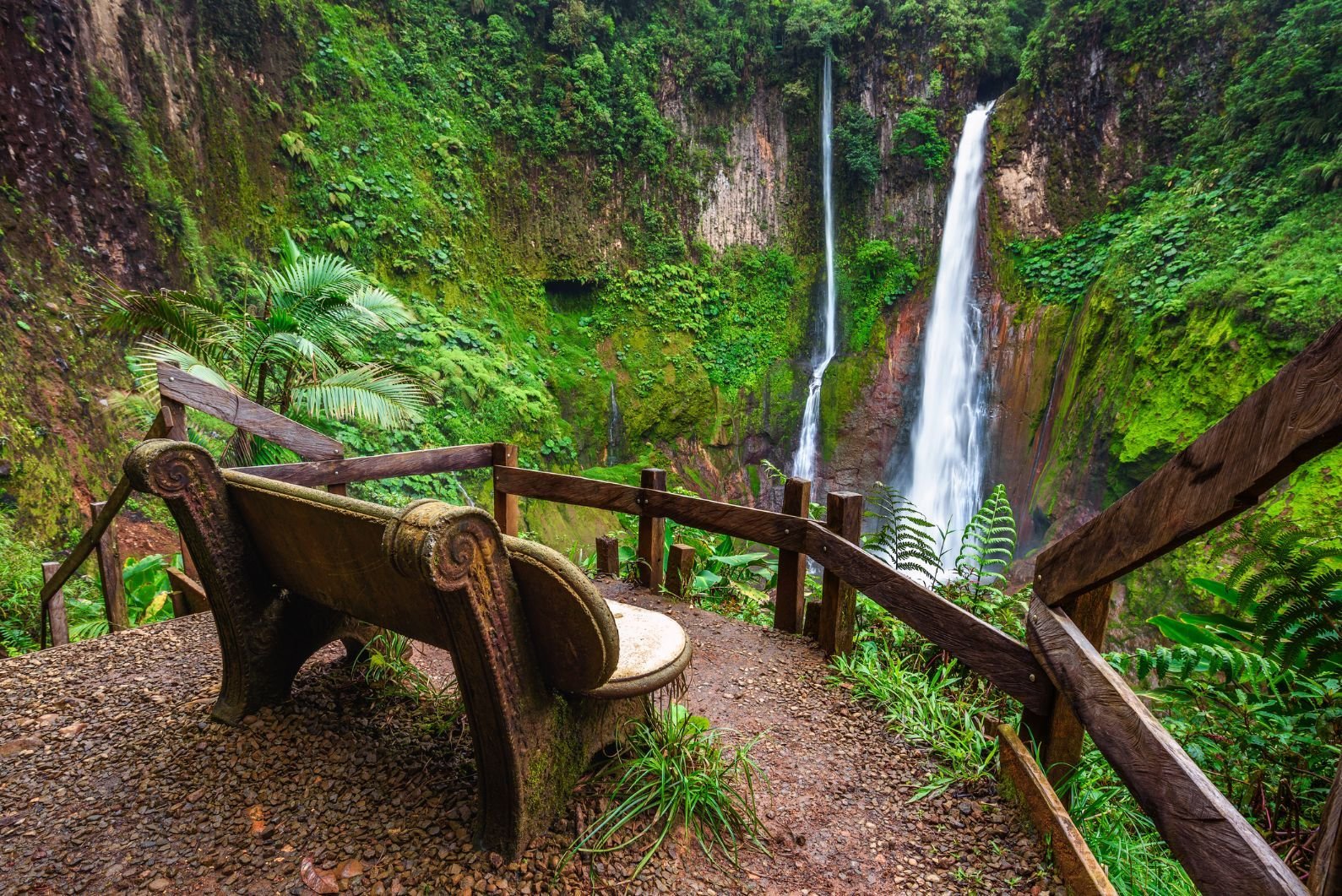 See this bench? This bench here looking at the Catarata del Toro Waterfall? You could be on it. Photo: Getty