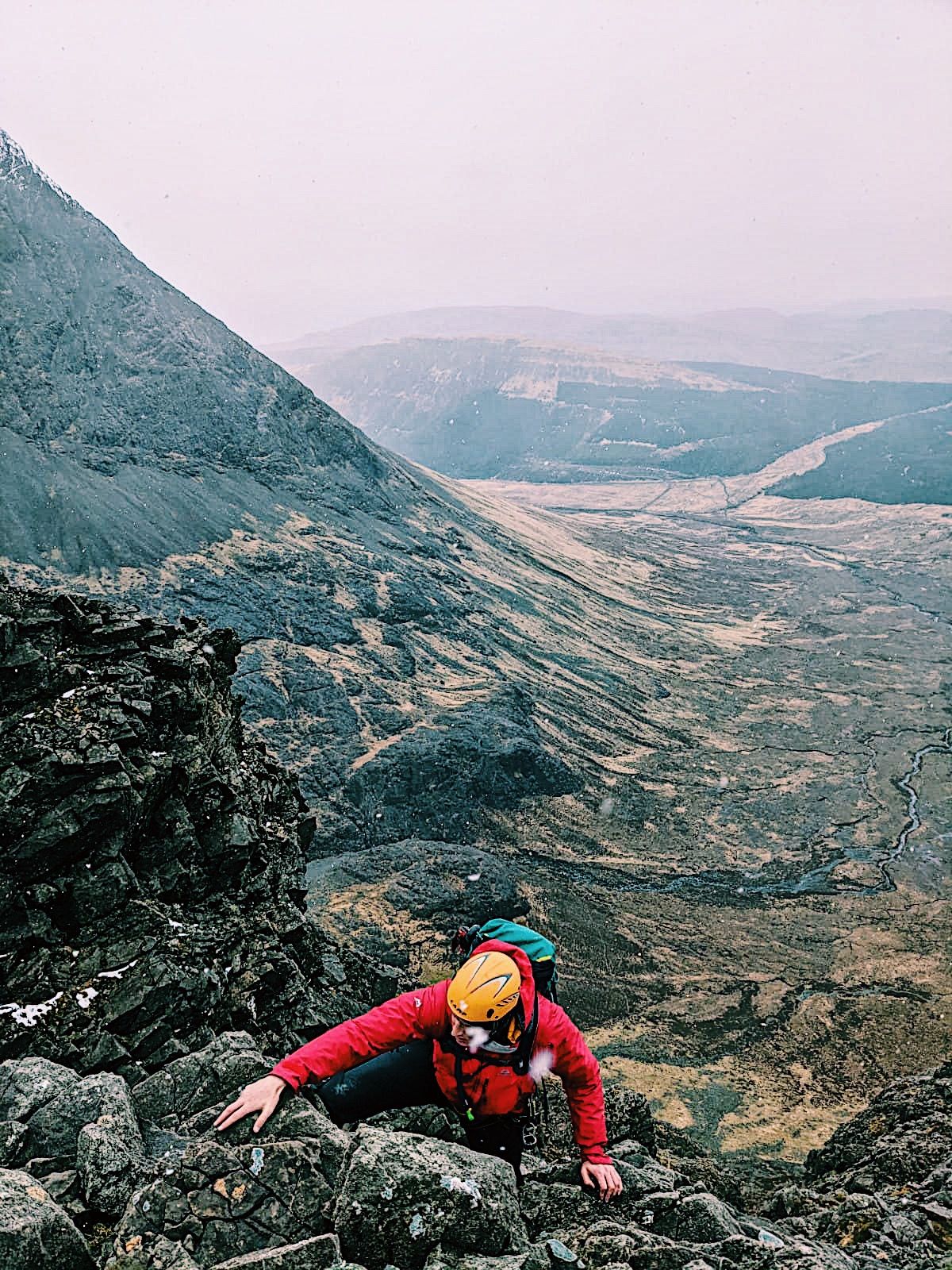 A climber on the Isle of Skye