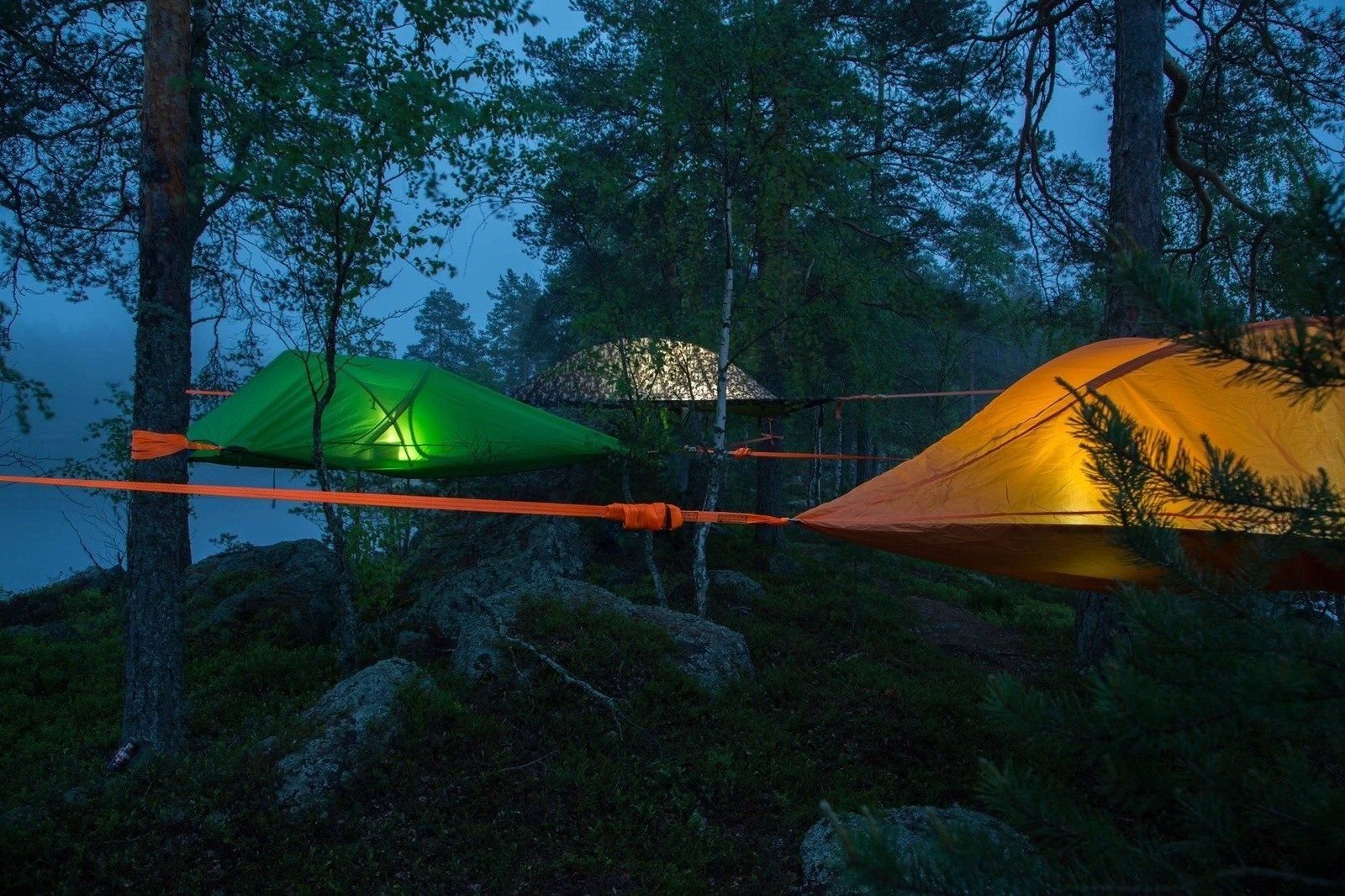 Wild camping in tree tents