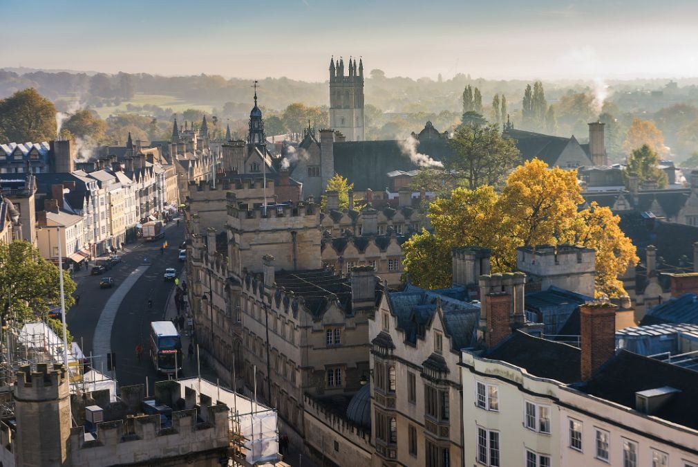 A quiet morning view over the historic city of Oxford. Photo: Getty